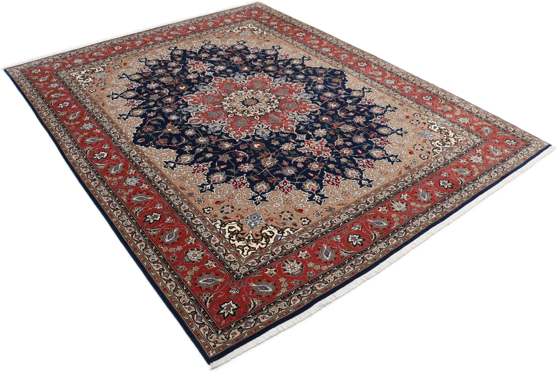 Handgeknüpfter Täbriz Perserteppich, 200 × 248 cm, Wolle & Seide
