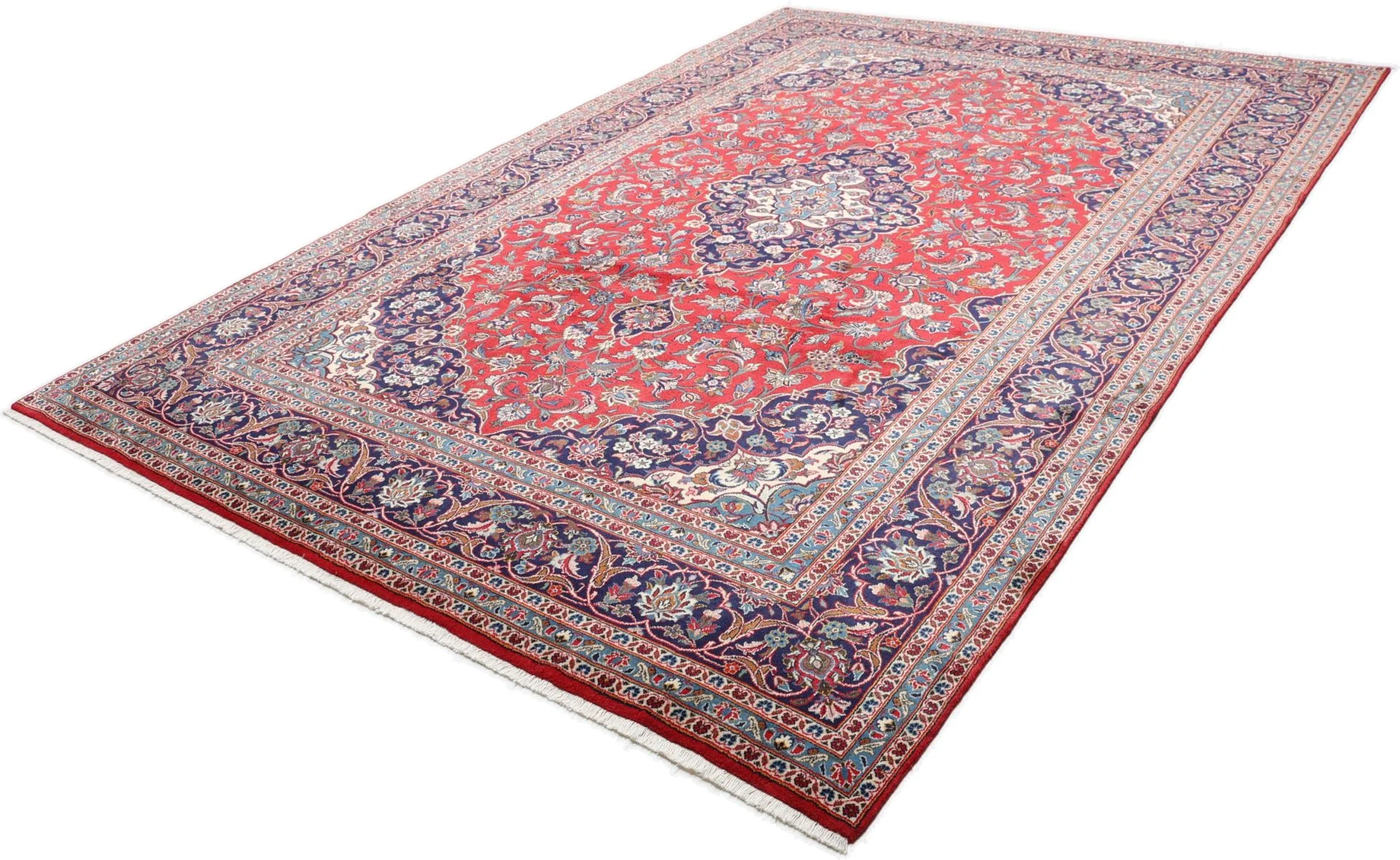 Kashan Perserteppich 245 × 363 cm aus Wolle, handgeknüpft