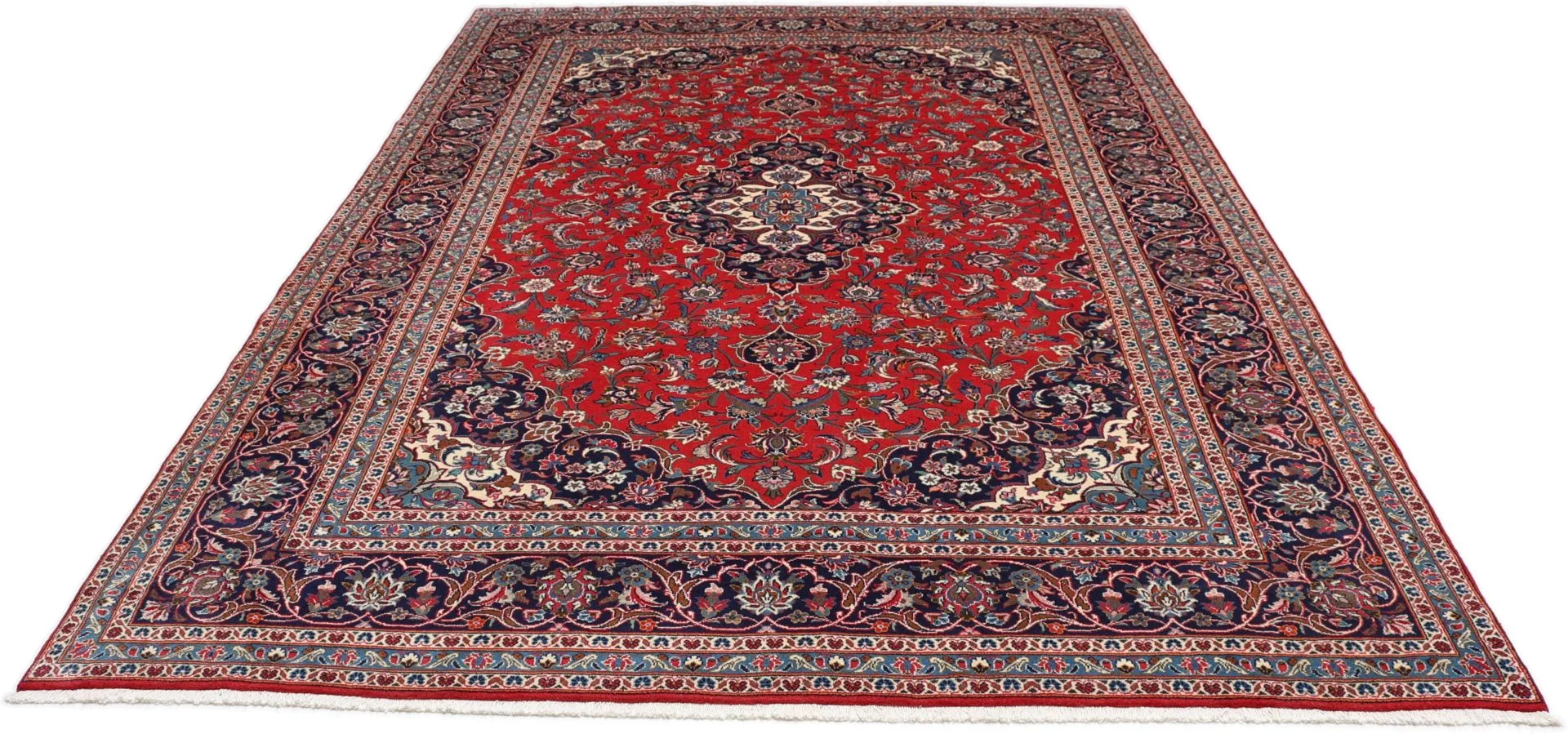 Kashan Perserteppich 245 × 363 cm aus Wolle, handgeknüpft