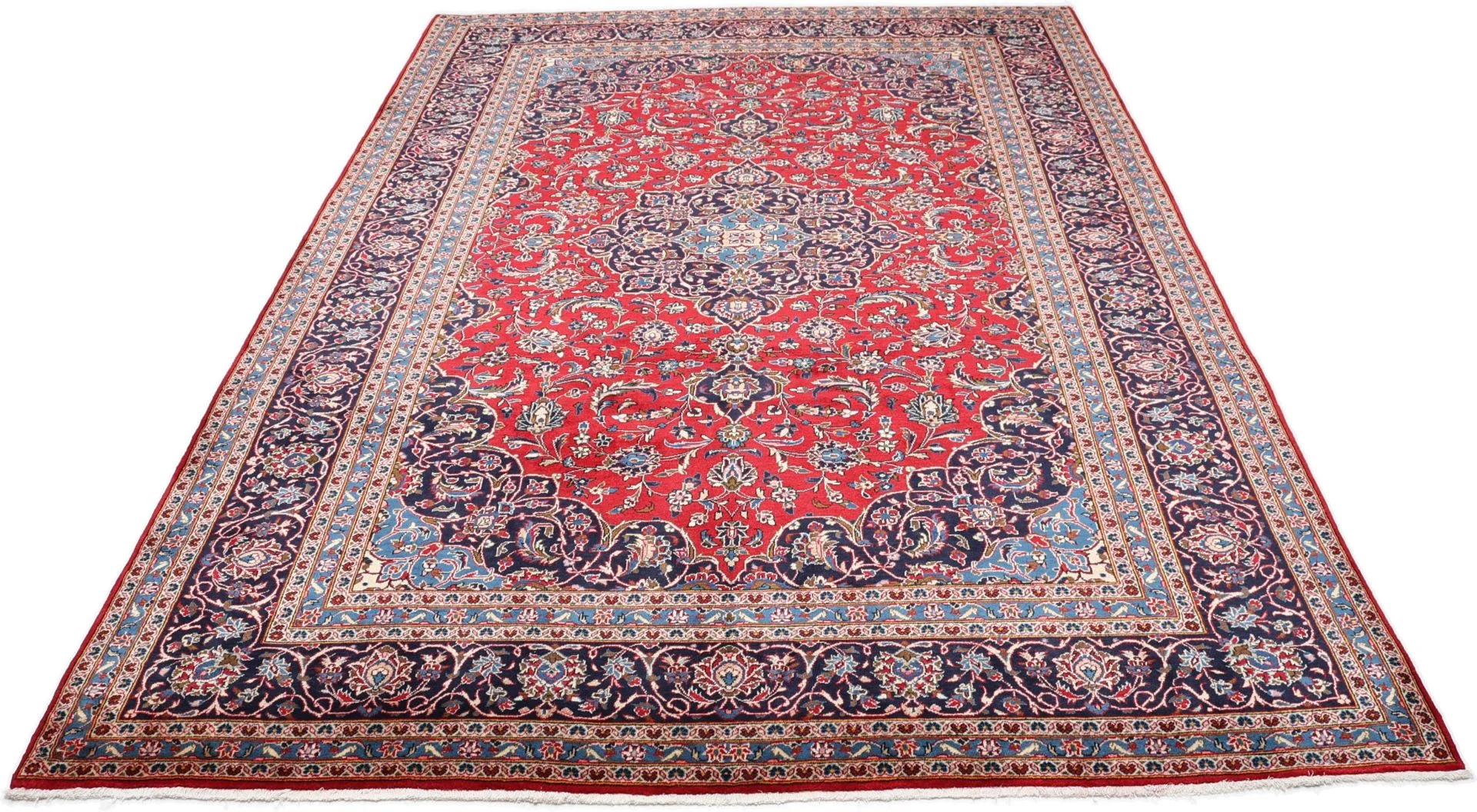 Handgeknüpfter Kashan Perserteppich, 247 × 360 cm, Wolle