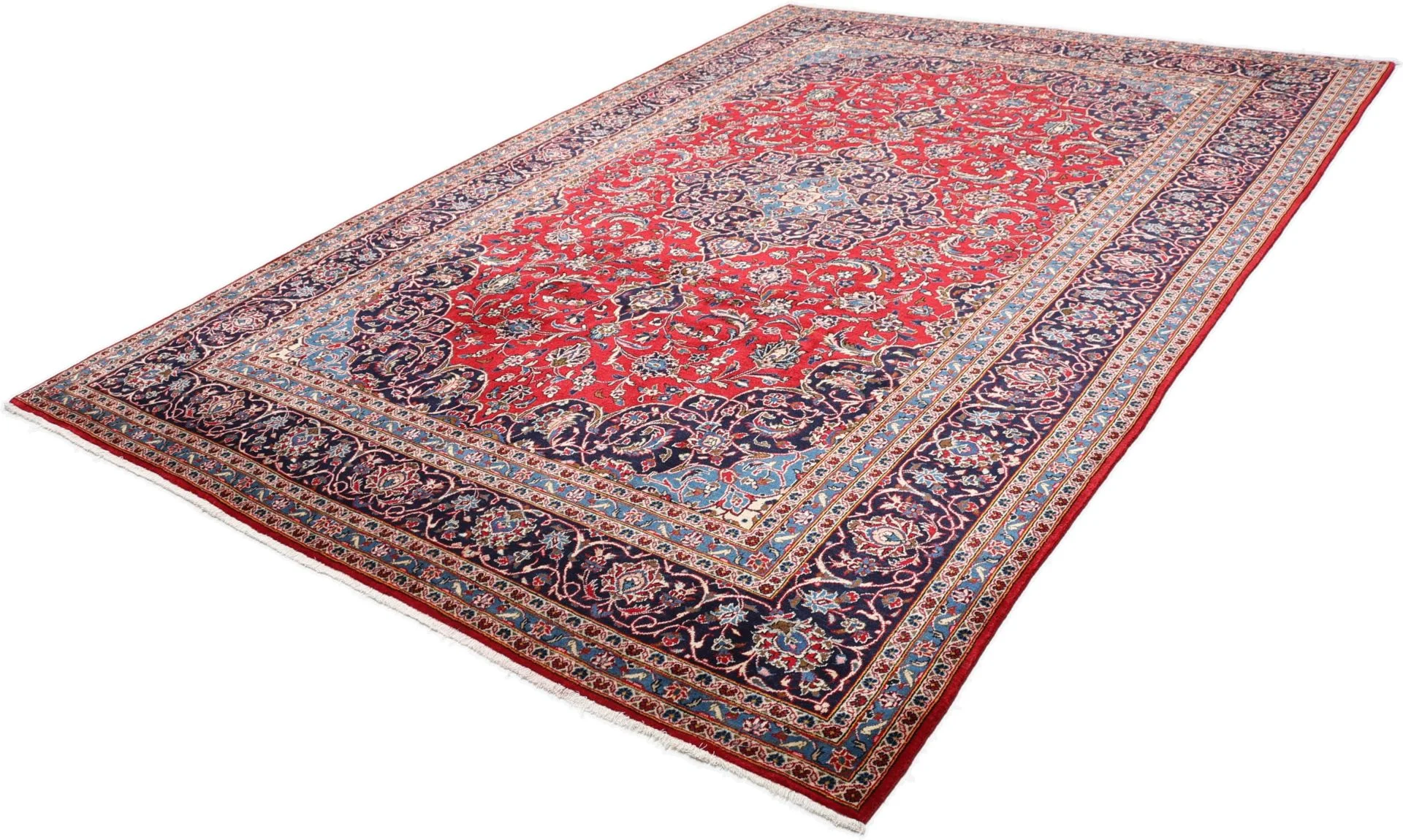Handgeknüpfter Kashan Perserteppich, 247 × 360 cm, Wolle