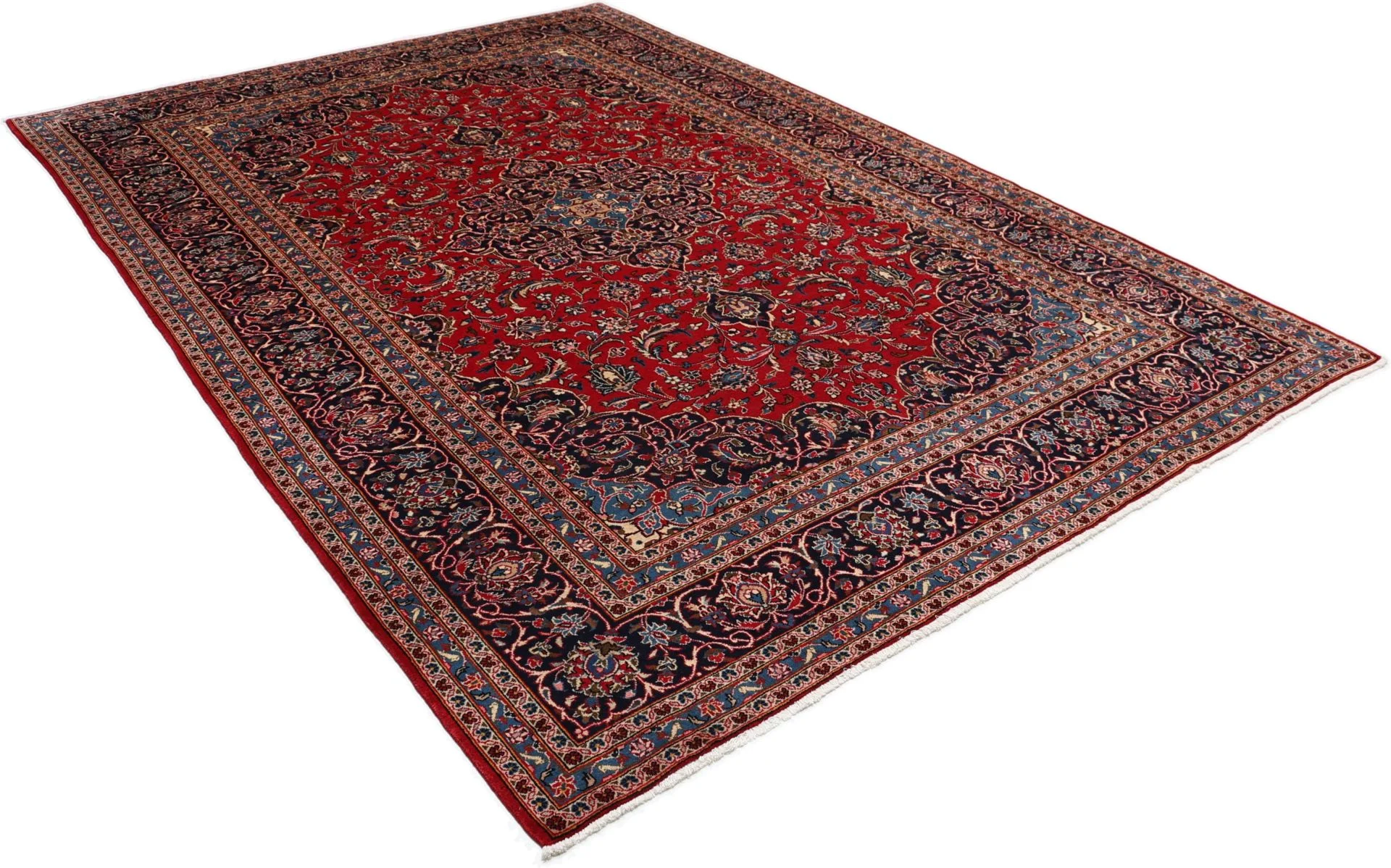 Handgeknüpfter Kashan Perserteppich, 247 × 360 cm, Wolle