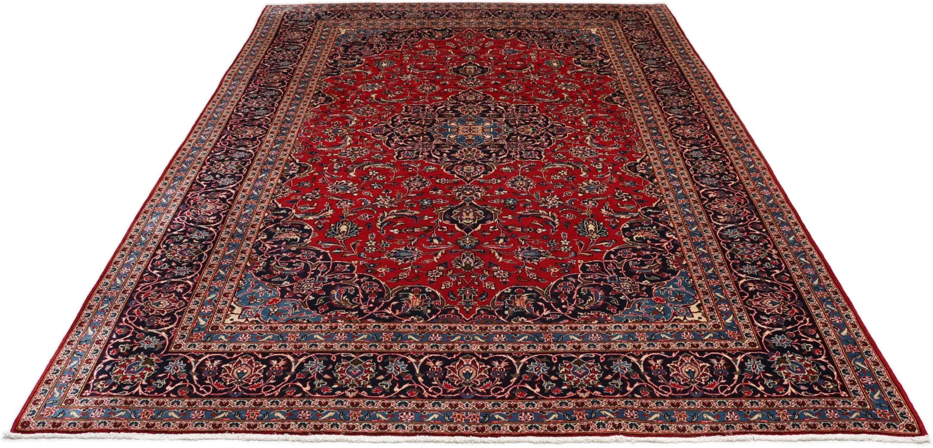 Handgeknüpfter Kashan Perserteppich, 247 × 360 cm, Wolle