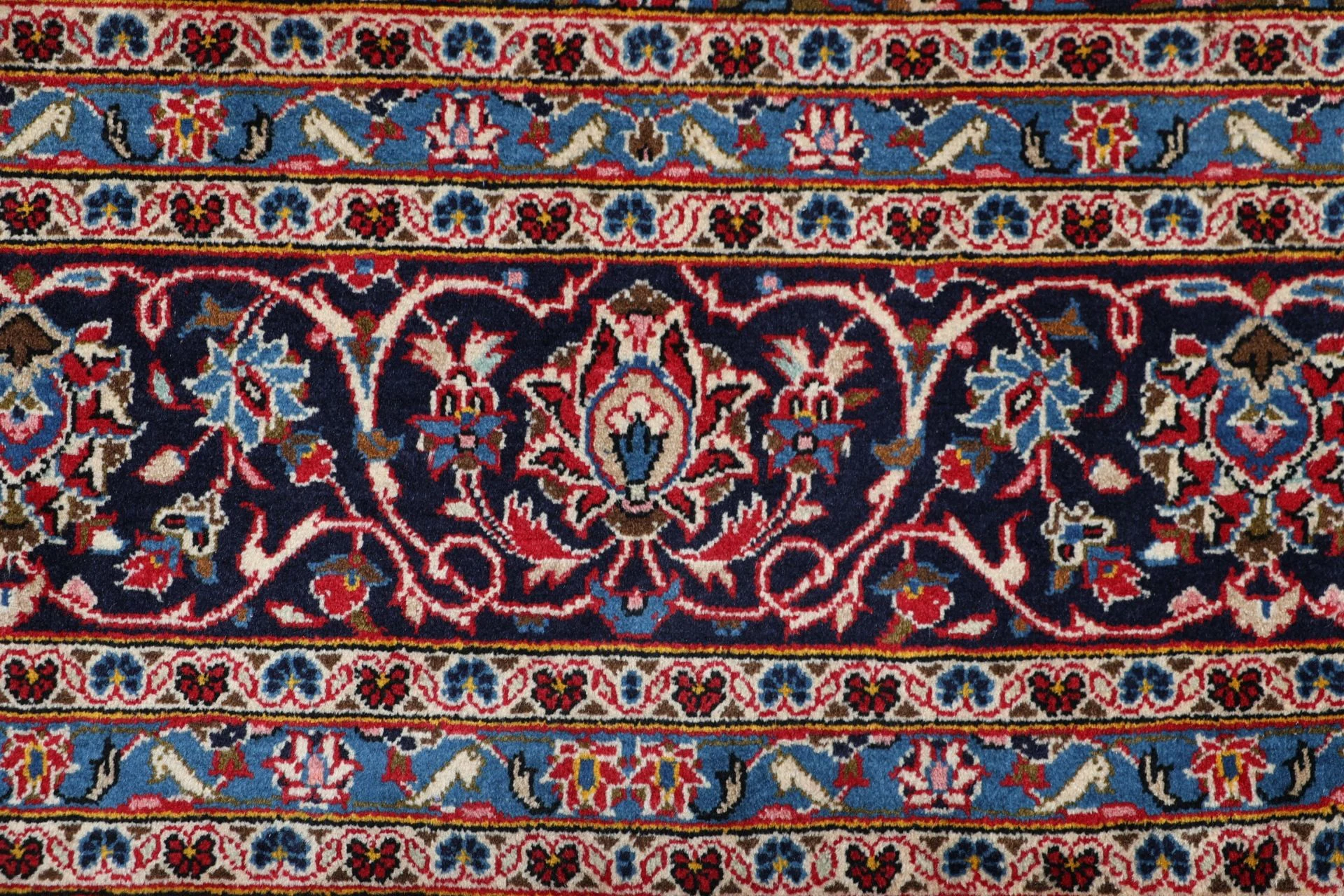 Handgeknüpfter Kashan Perserteppich, 247 × 360 cm, Wolle