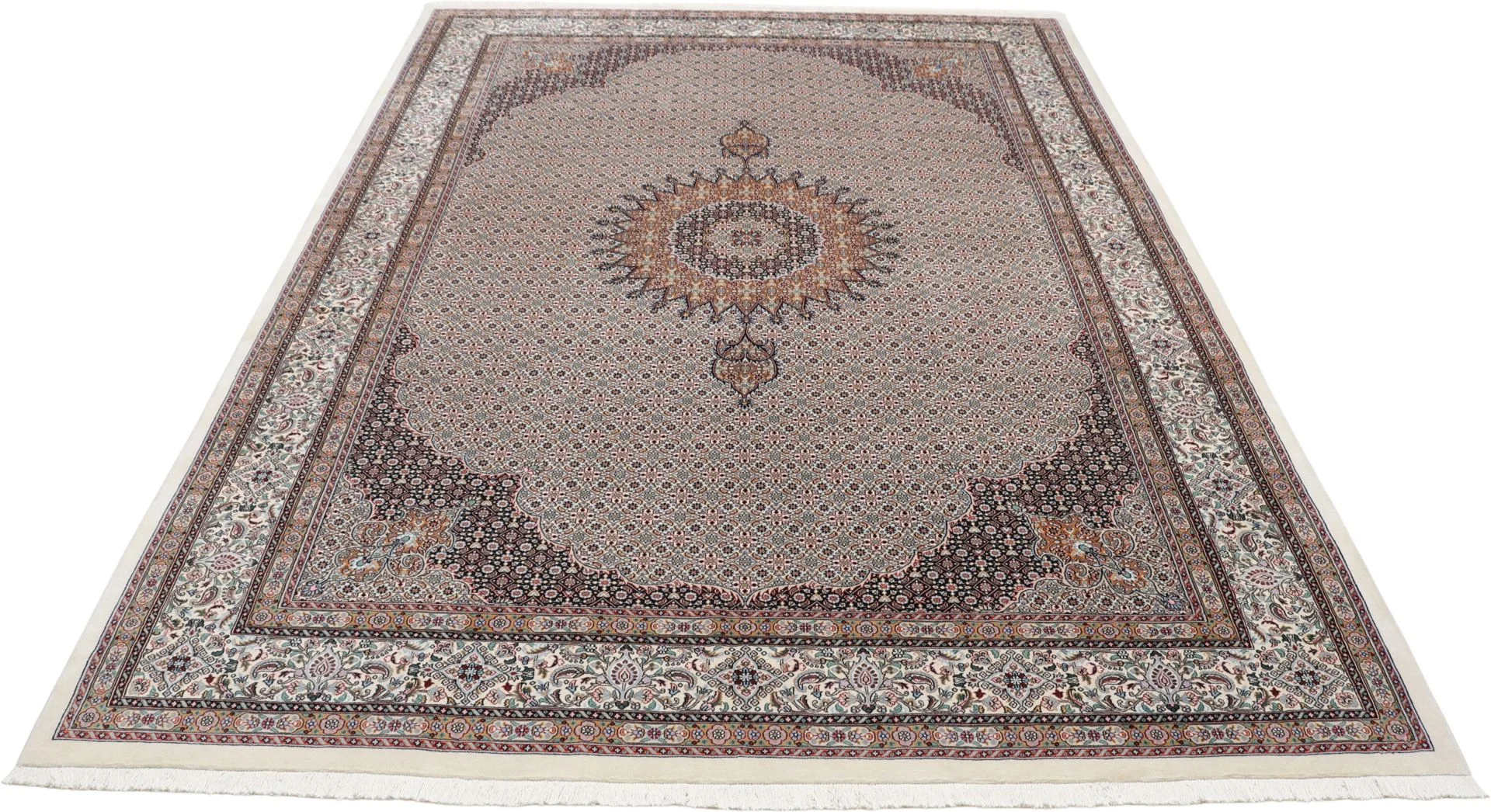 Handgeknüpfter Moud Perserteppich 253 × 350 cm