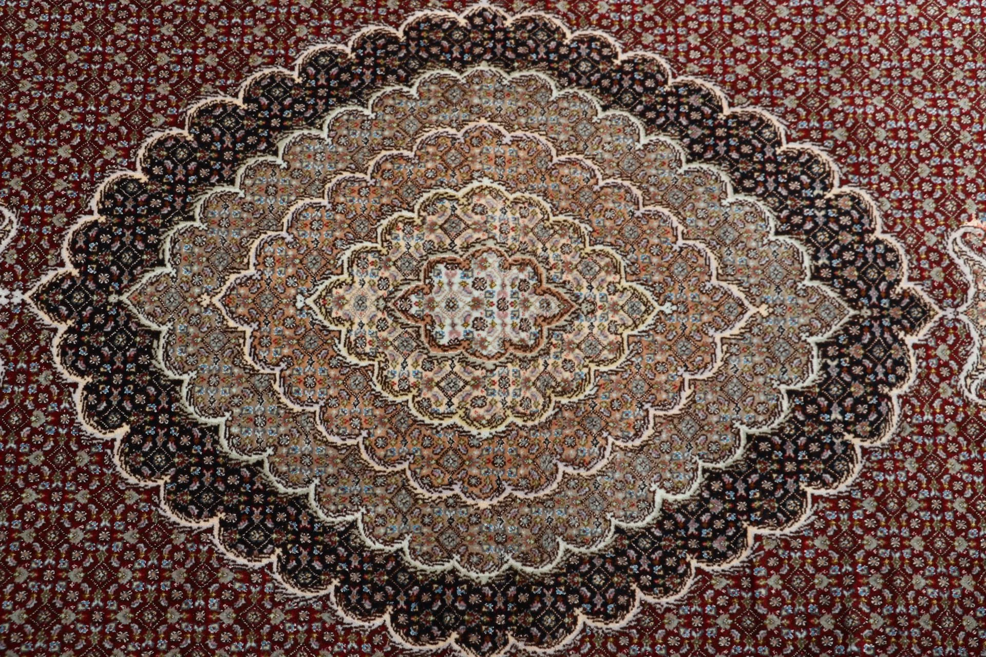 Handgeknüpfter Täbriz Perserteppich, 205 × 261 cm, Wolle & Seide