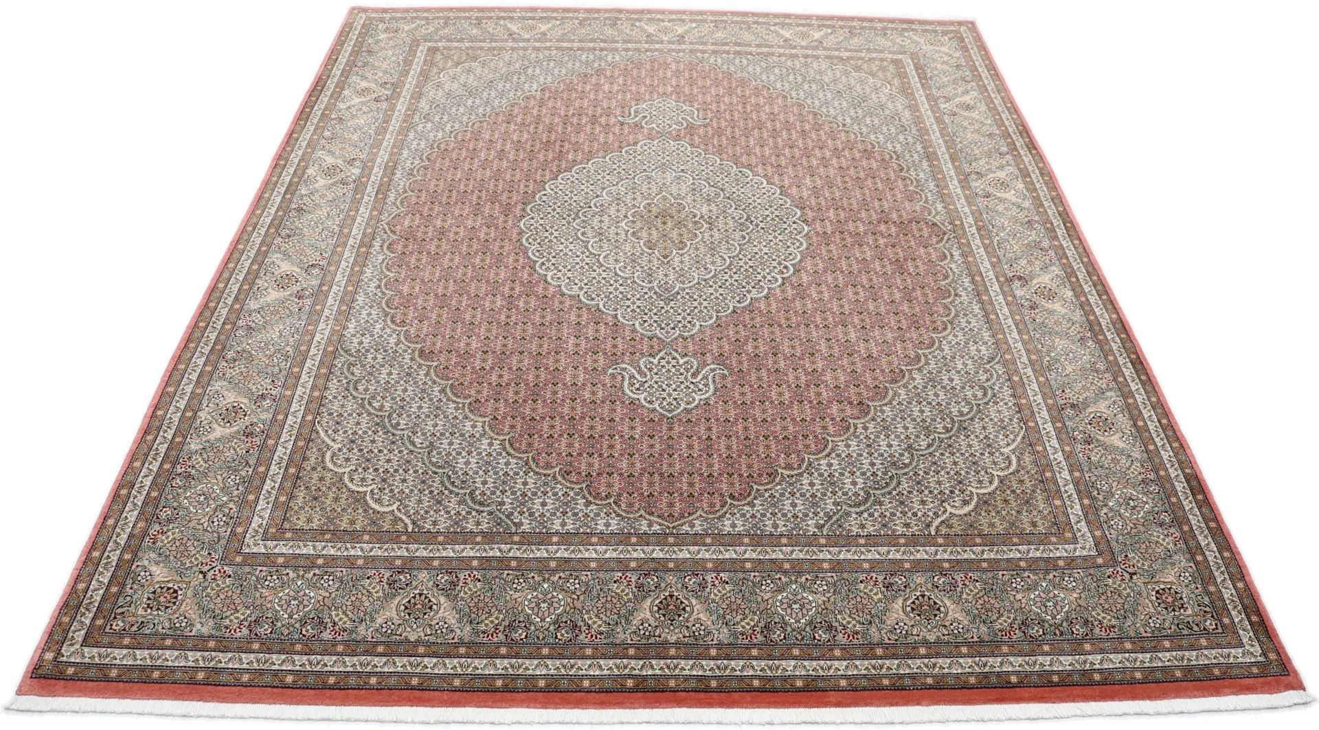 Täbriz Perserteppich 202 × 250 cm aus Wolle & Seide, handgeknüpft