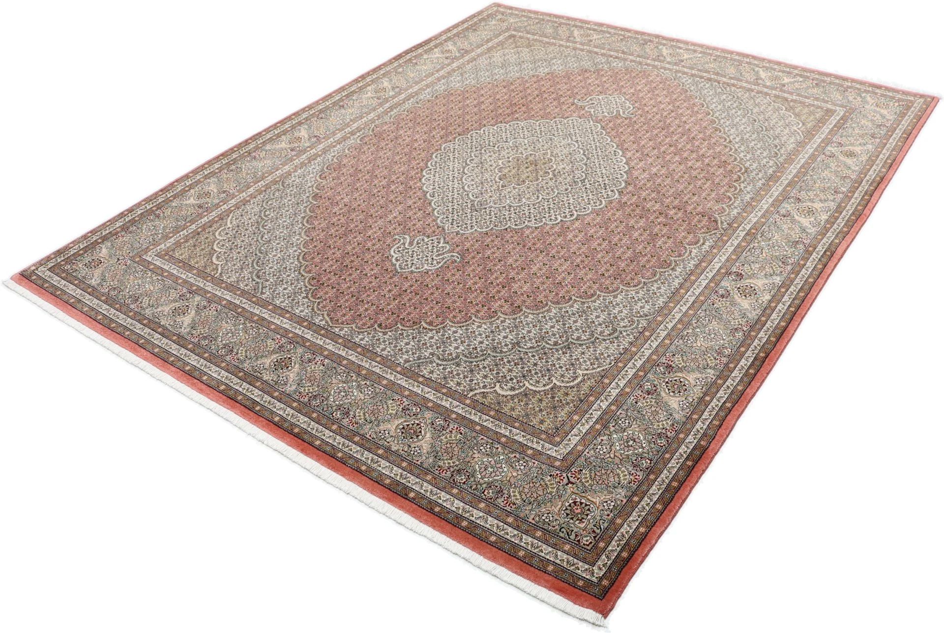 Täbriz Perserteppich 202 × 250 cm aus Wolle & Seide, handgeknüpft