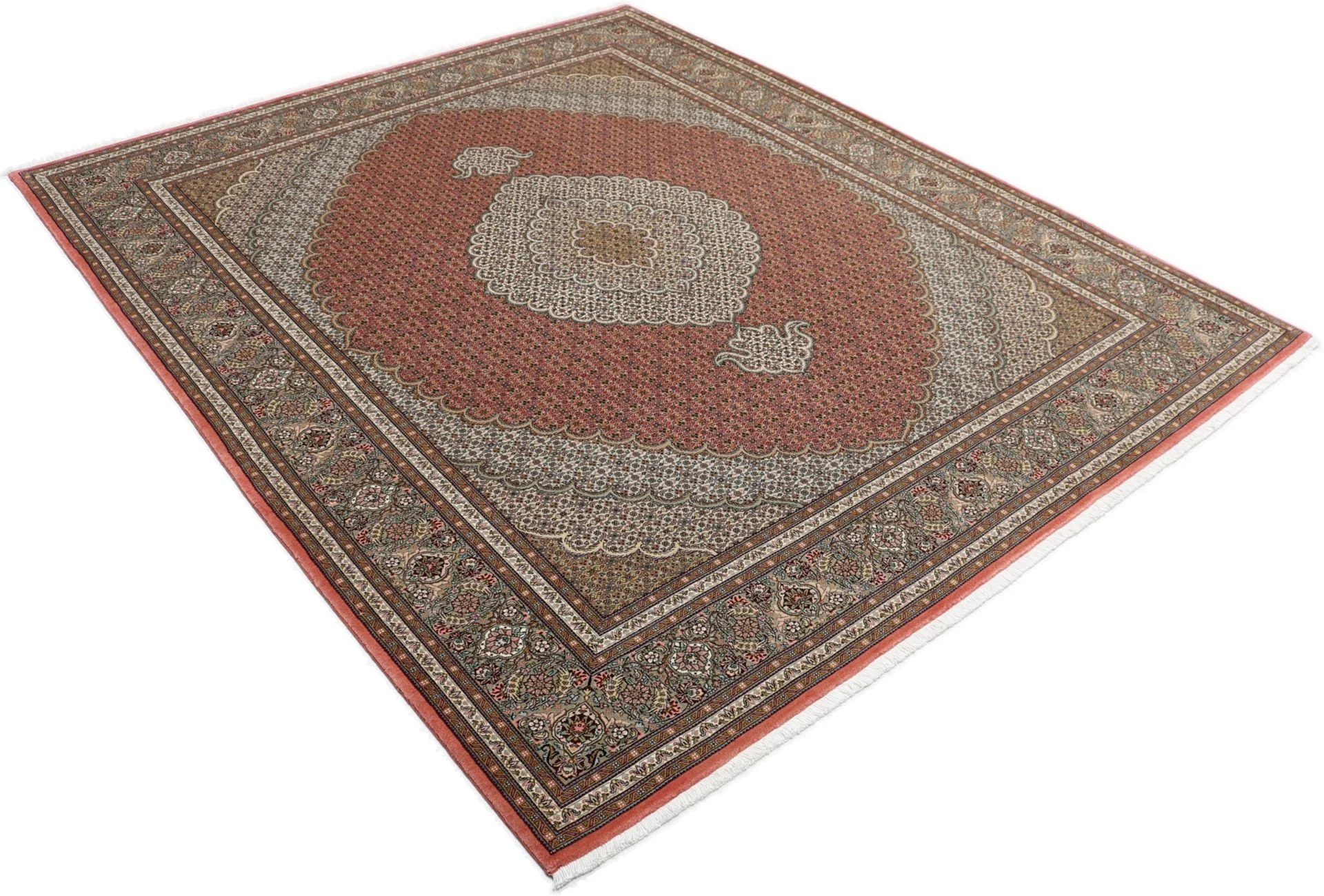 Täbriz Perserteppich 202 × 250 cm aus Wolle & Seide, handgeknüpft