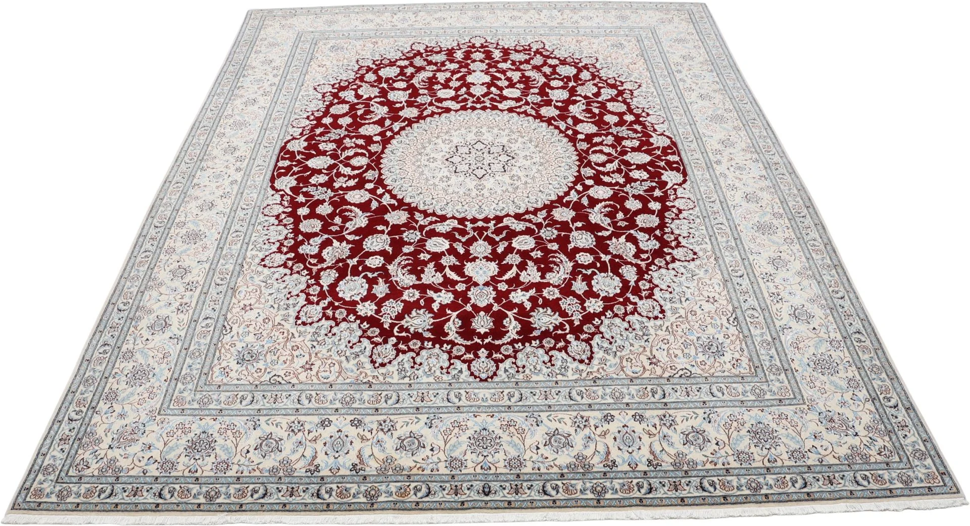 Handgeknüpfter Nain Perserteppich, 203 × 260 cm, Wolle & Seide