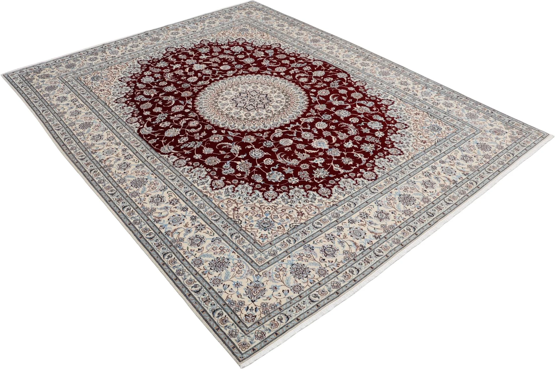 Handgeknüpfter Nain Perserteppich, 203 × 260 cm, Wolle & Seide