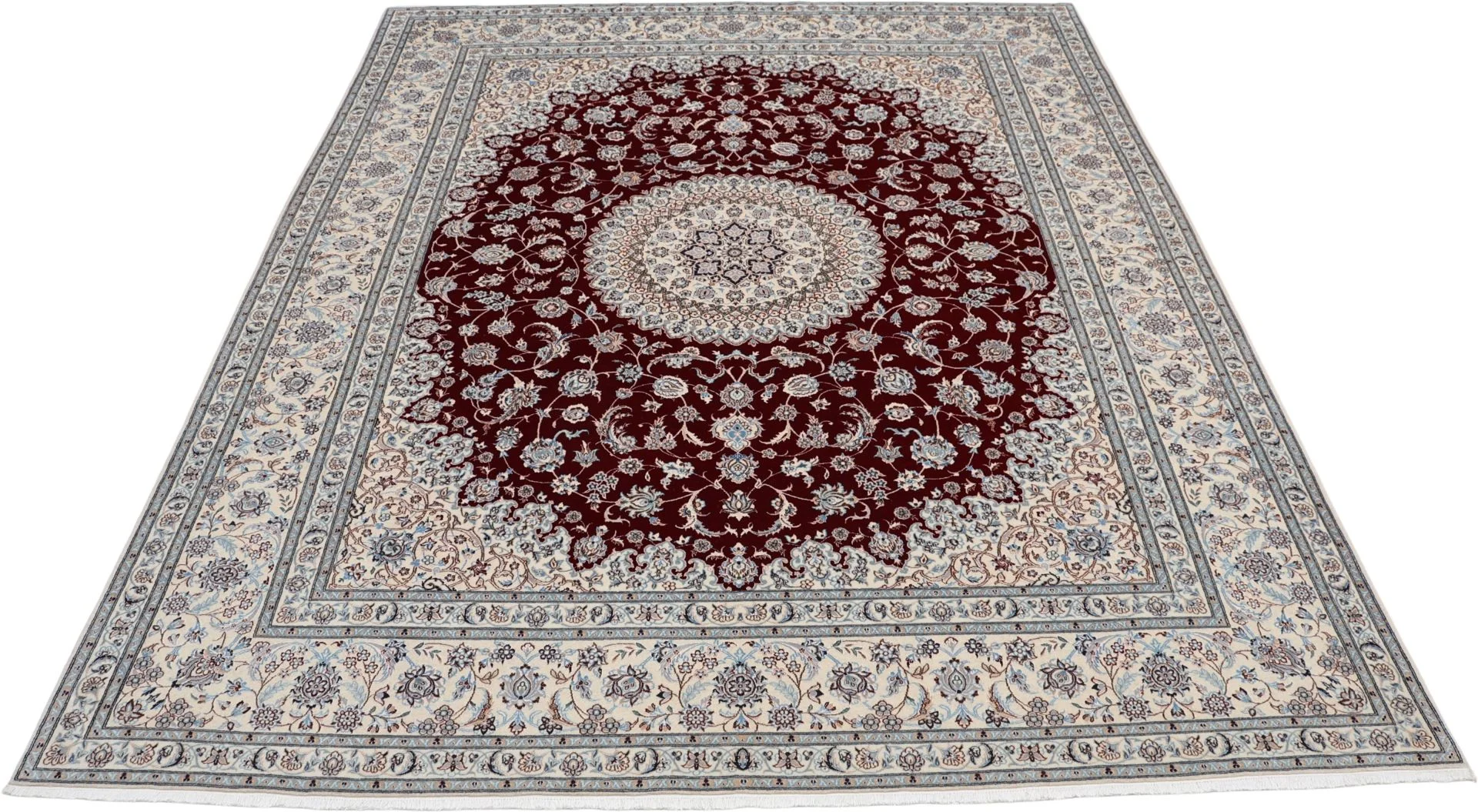 Handgeknüpfter Nain Perserteppich, 203 × 260 cm, Wolle & Seide