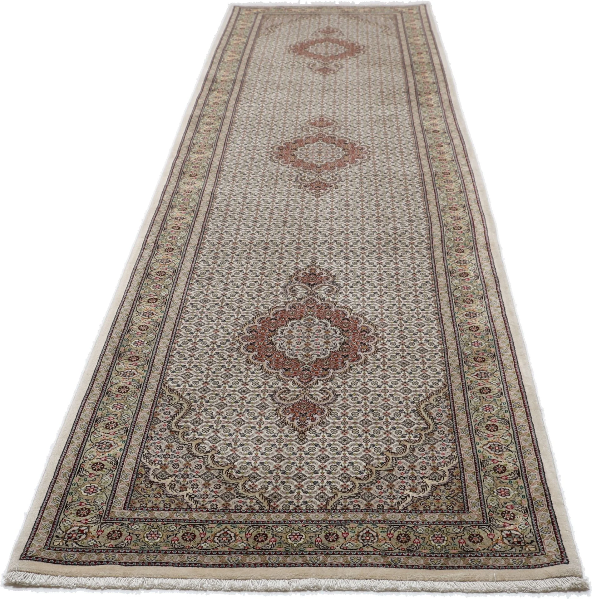 Handgeknüpfter Täbriz Perserteppich, 88 × 354 cm, Wolle