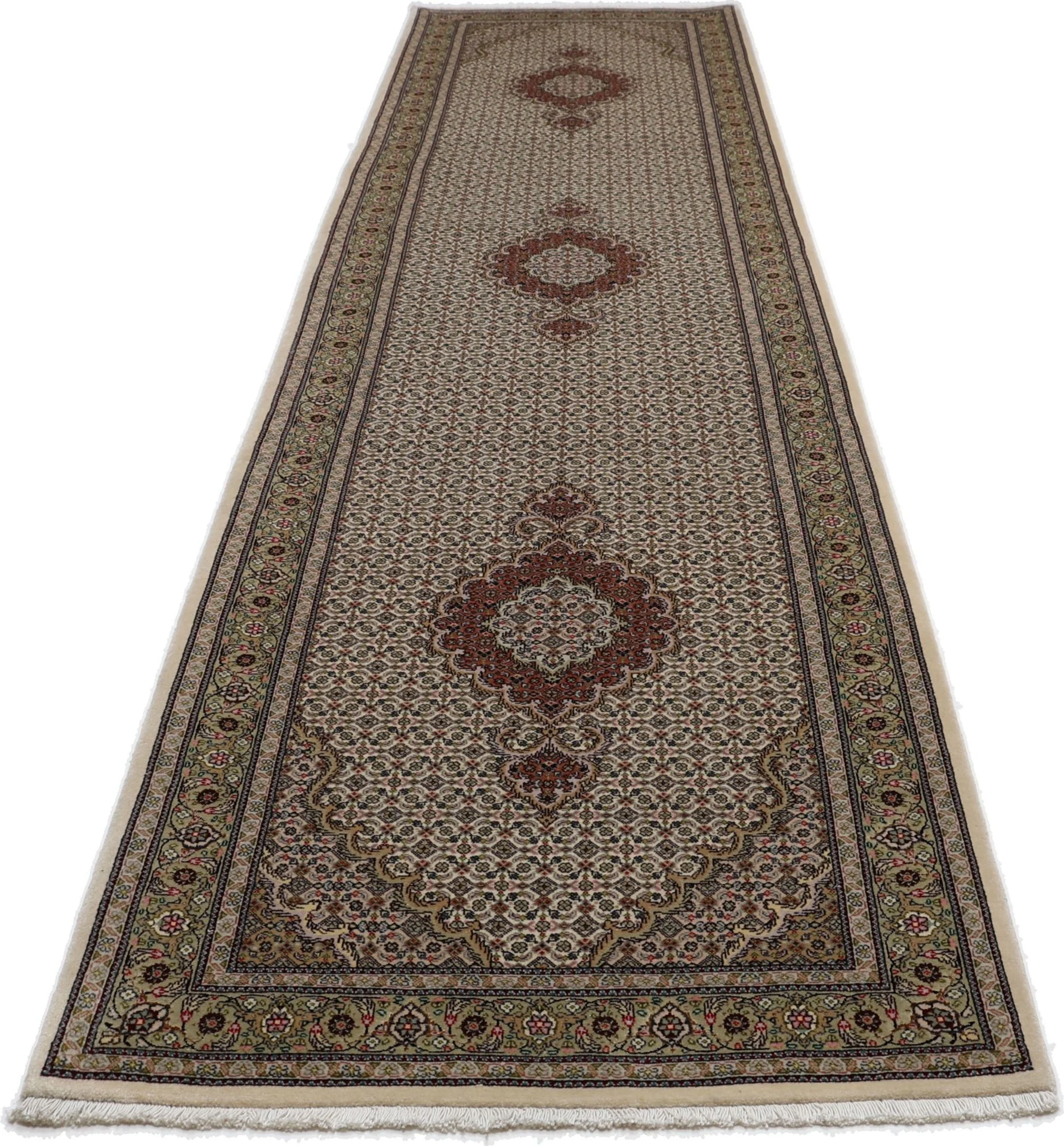 Handgeknüpfter Täbriz Perserteppich, 88 × 354 cm, Wolle