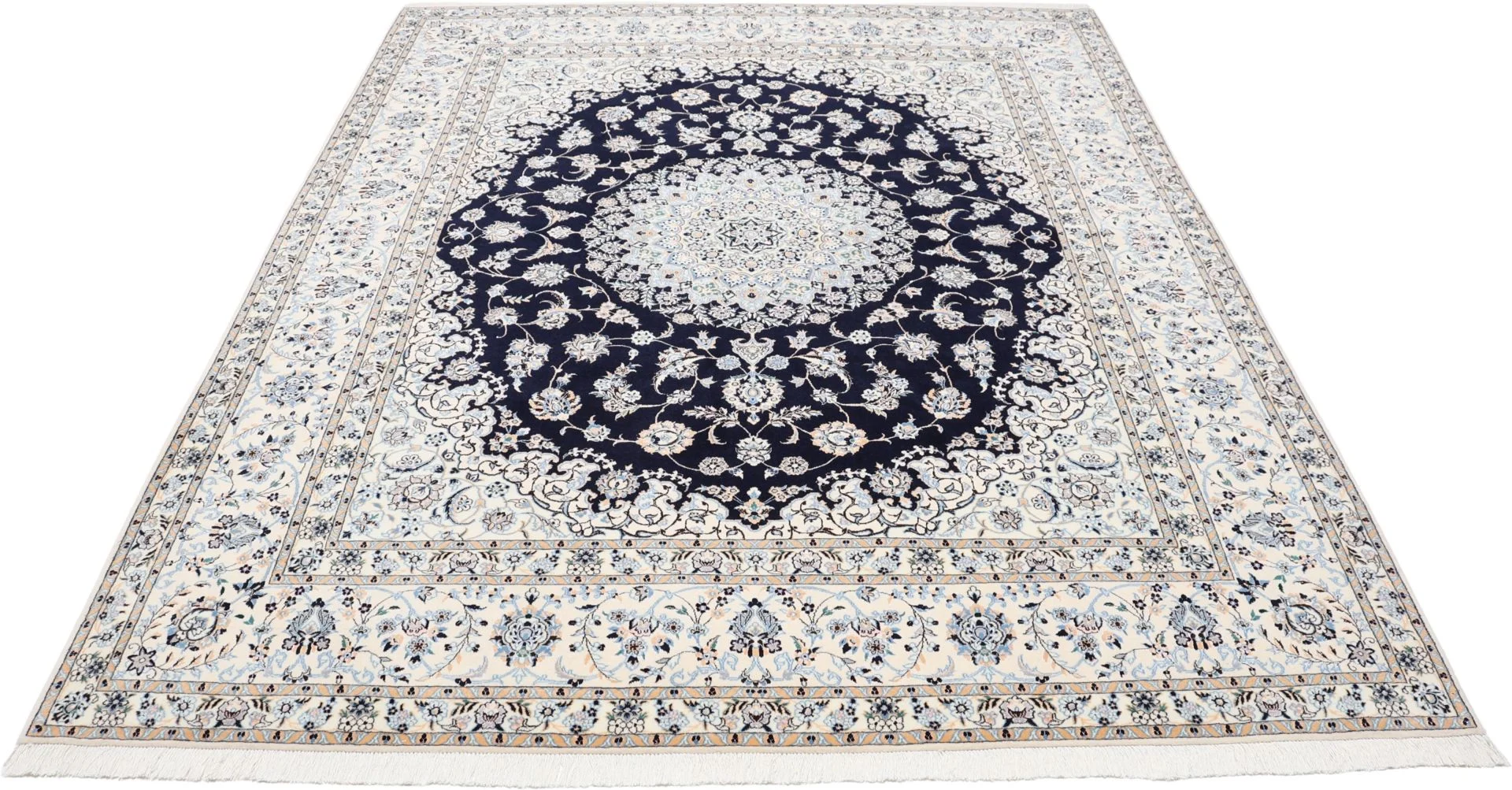 Handgeknüpfter Nain Perserteppich, 210 × 263 cm, Wolle & Seide