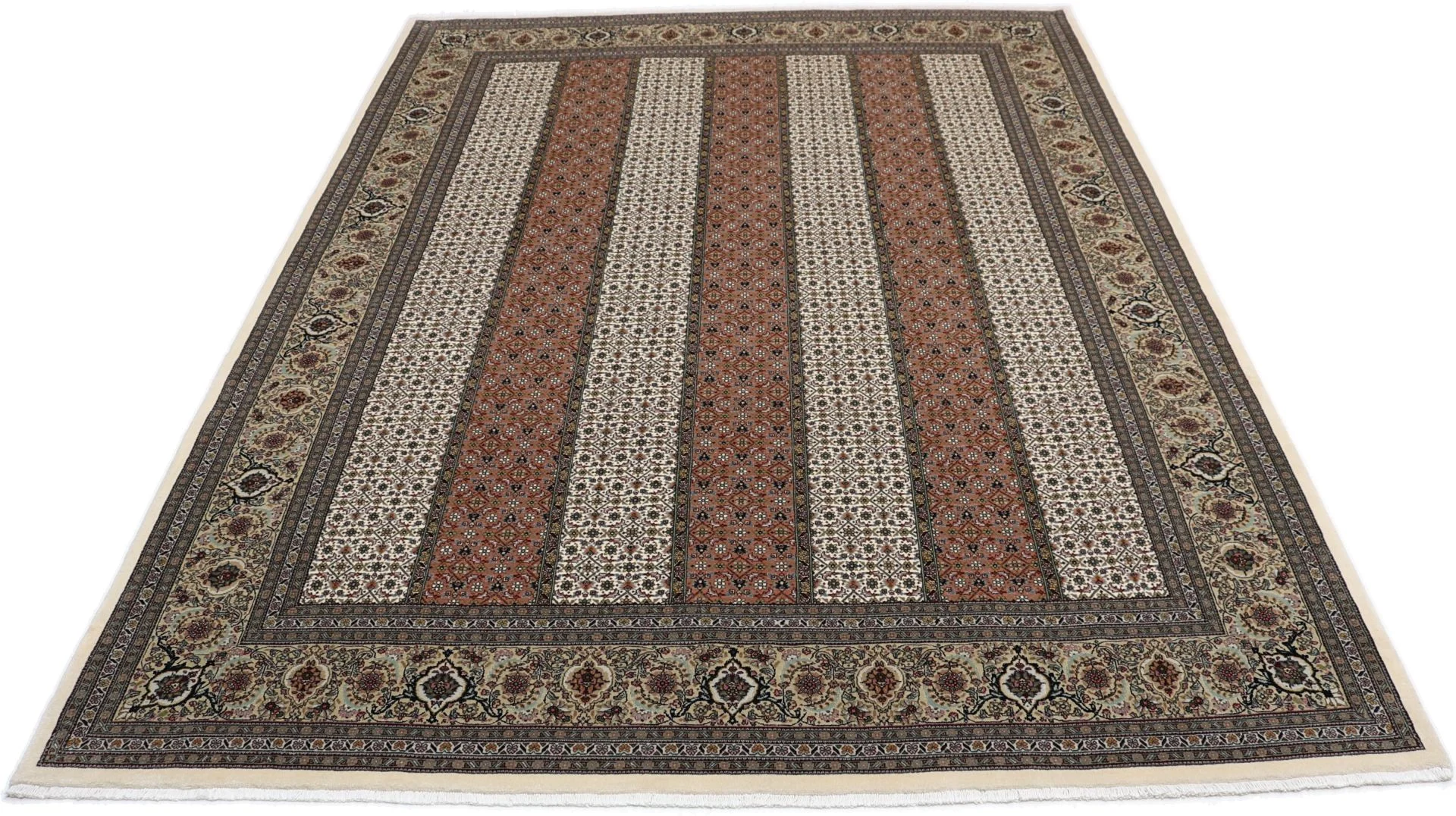 Täbriz Perserteppich 202 × 265 cm aus Wolle & Seide, handgeknüpft