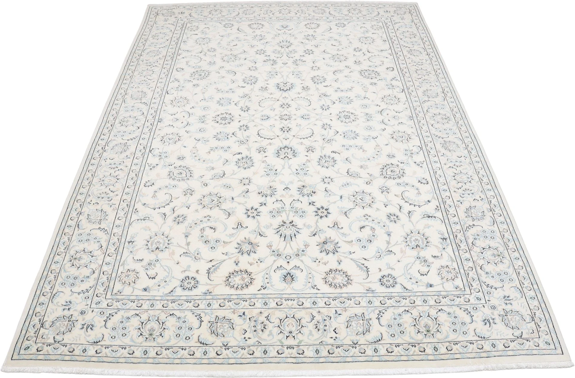 Handgeknüpfter Nain Perserteppich, 200 × 295 cm, Wolle & Seide