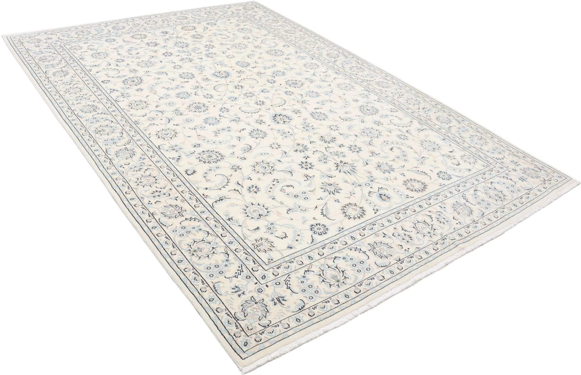 Handgeknüpfter Nain Perserteppich, 200 × 295 cm, Wolle & Seide