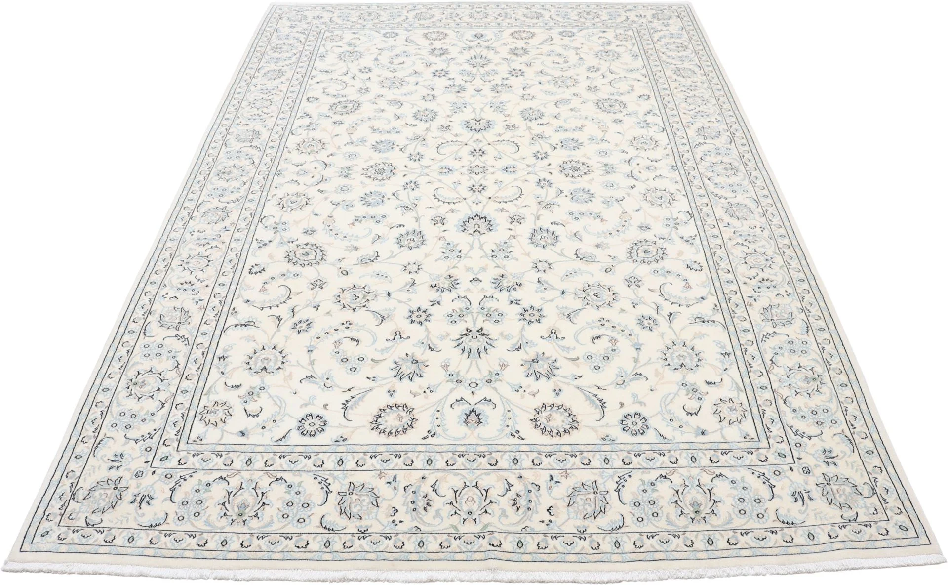 Handgeknüpfter Nain Perserteppich, 200 × 295 cm, Wolle & Seide