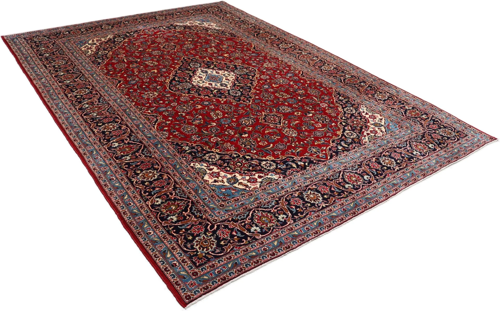 Handgeknüpfter Kashan Perserteppich 242 × 345 cm