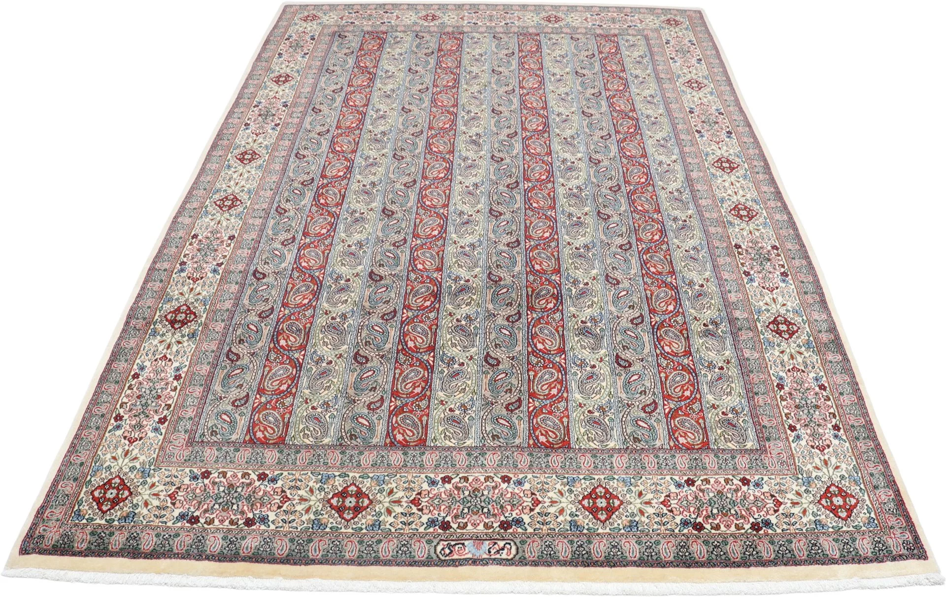 Moud Perserteppich 202 × 295 cm aus Wolle & Seide, handgeknüpft
