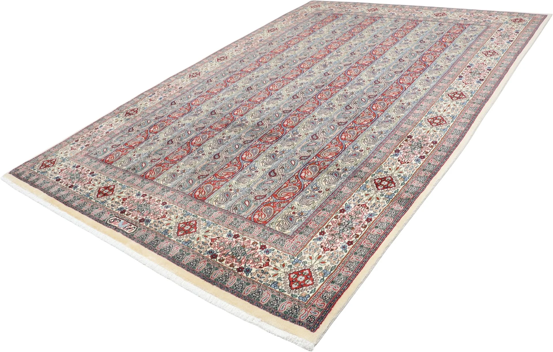 Moud Perserteppich 202 × 295 cm aus Wolle & Seide, handgeknüpft