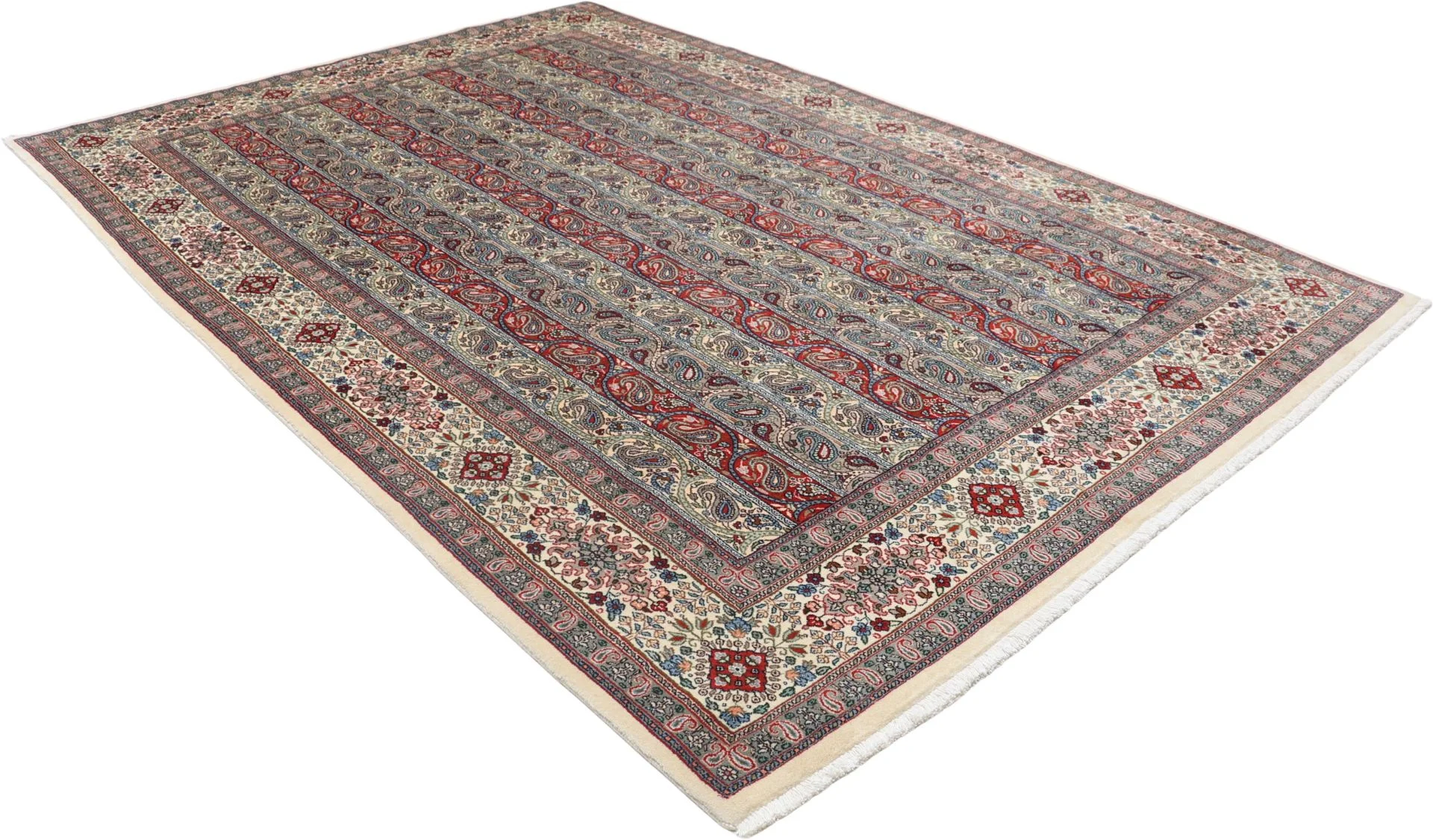 Moud Perserteppich 202 × 295 cm aus Wolle & Seide, handgeknüpft