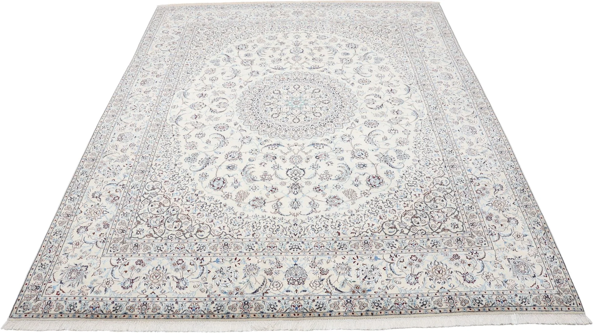 Handgeknüpfter Nain Perserteppich, 203 × 255 cm, Wolle & Seide