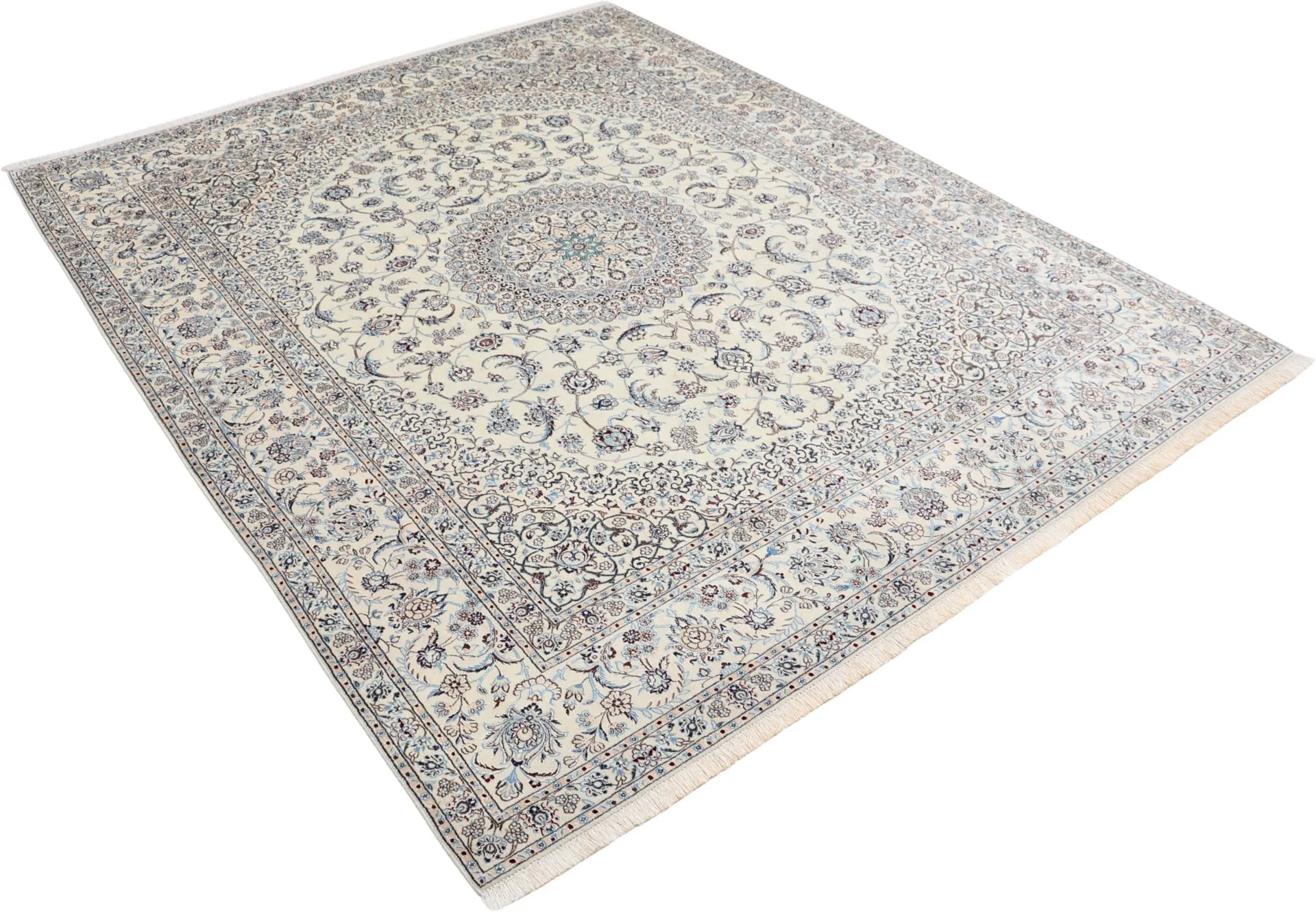 Handgeknüpfter Nain Perserteppich, 203 × 255 cm, Wolle & Seide