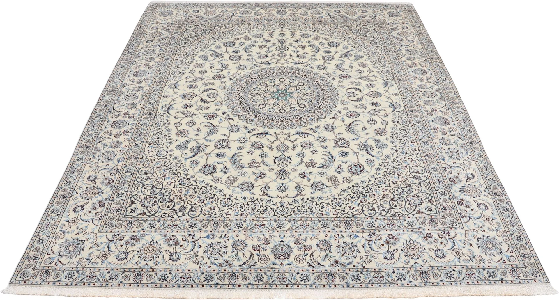 Handgeknüpfter Nain Perserteppich, 203 × 255 cm, Wolle & Seide