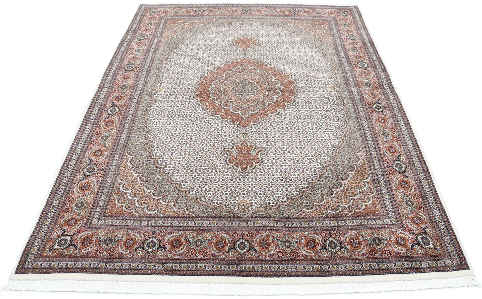 Handgeknüpfter Täbriz Perserteppich, 172 × 250 cm, Wolle & Seide