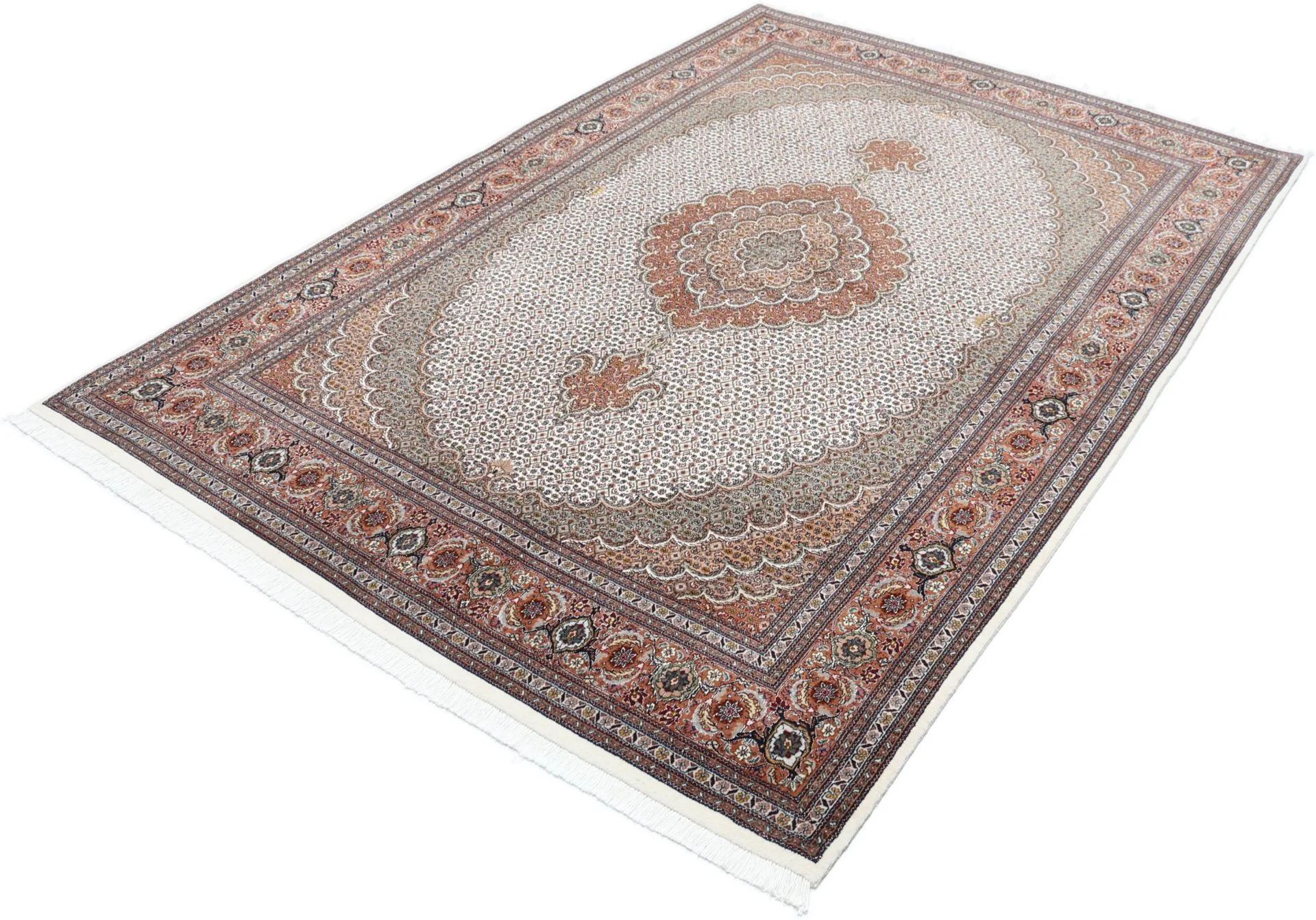 Handgeknüpfter Täbriz Perserteppich, 172 × 250 cm, Wolle & Seide