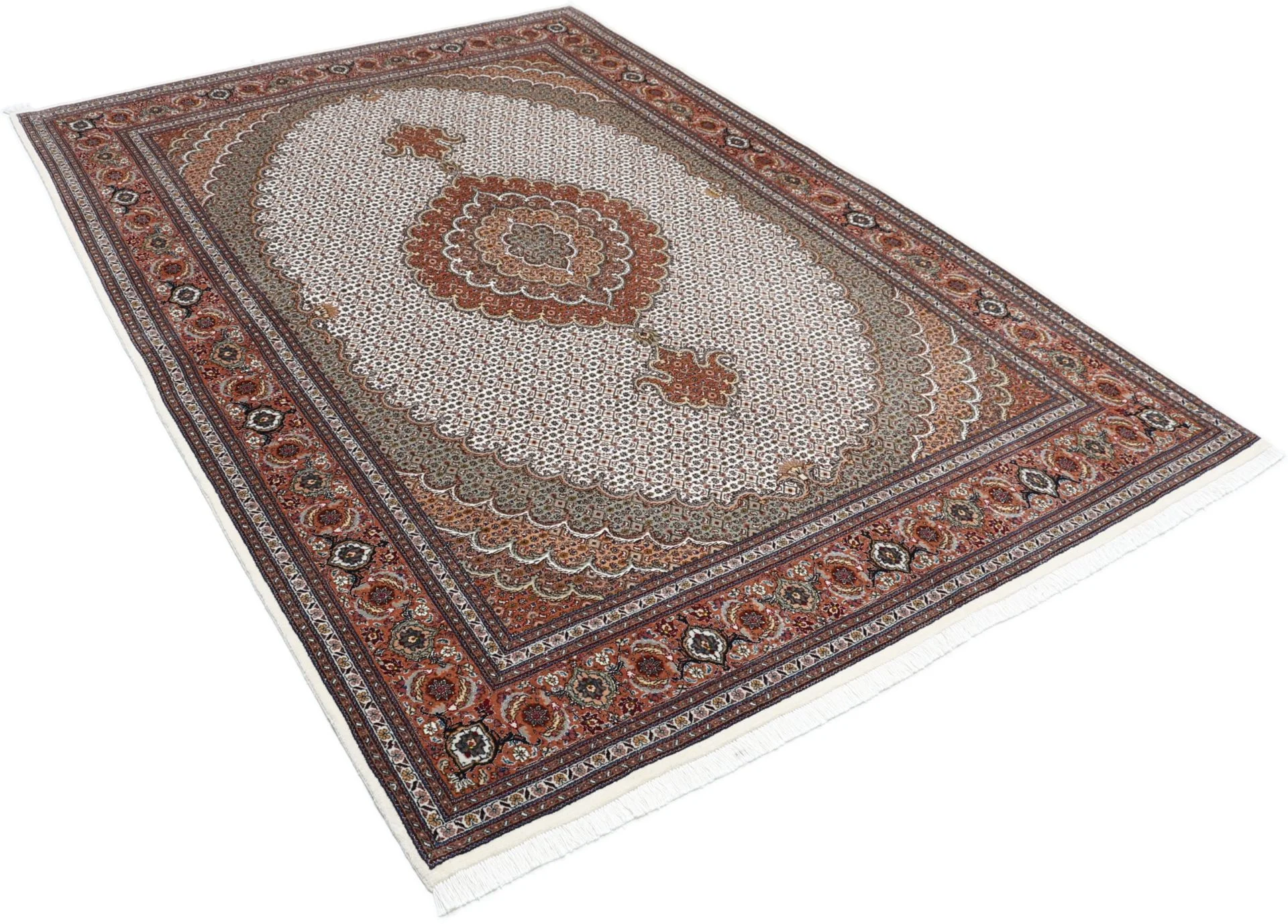 Handgeknüpfter Täbriz Perserteppich, 172 × 250 cm, Wolle & Seide