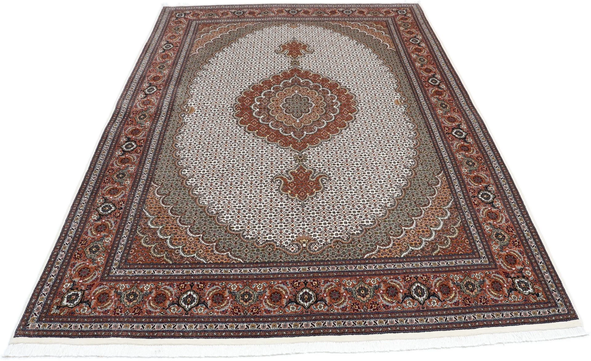Handgeknüpfter Täbriz Perserteppich, 172 × 250 cm, Wolle & Seide