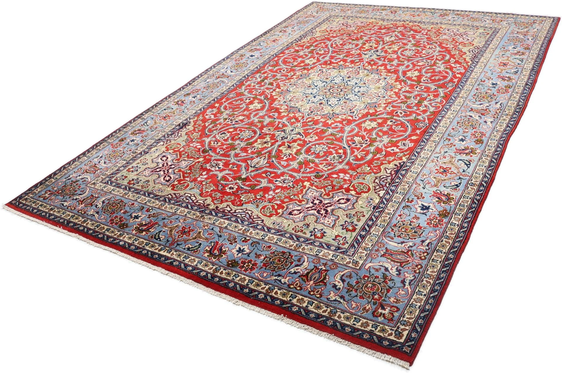 Handgeknüpfter Isfahan Perserteppich 212 × 324 cm