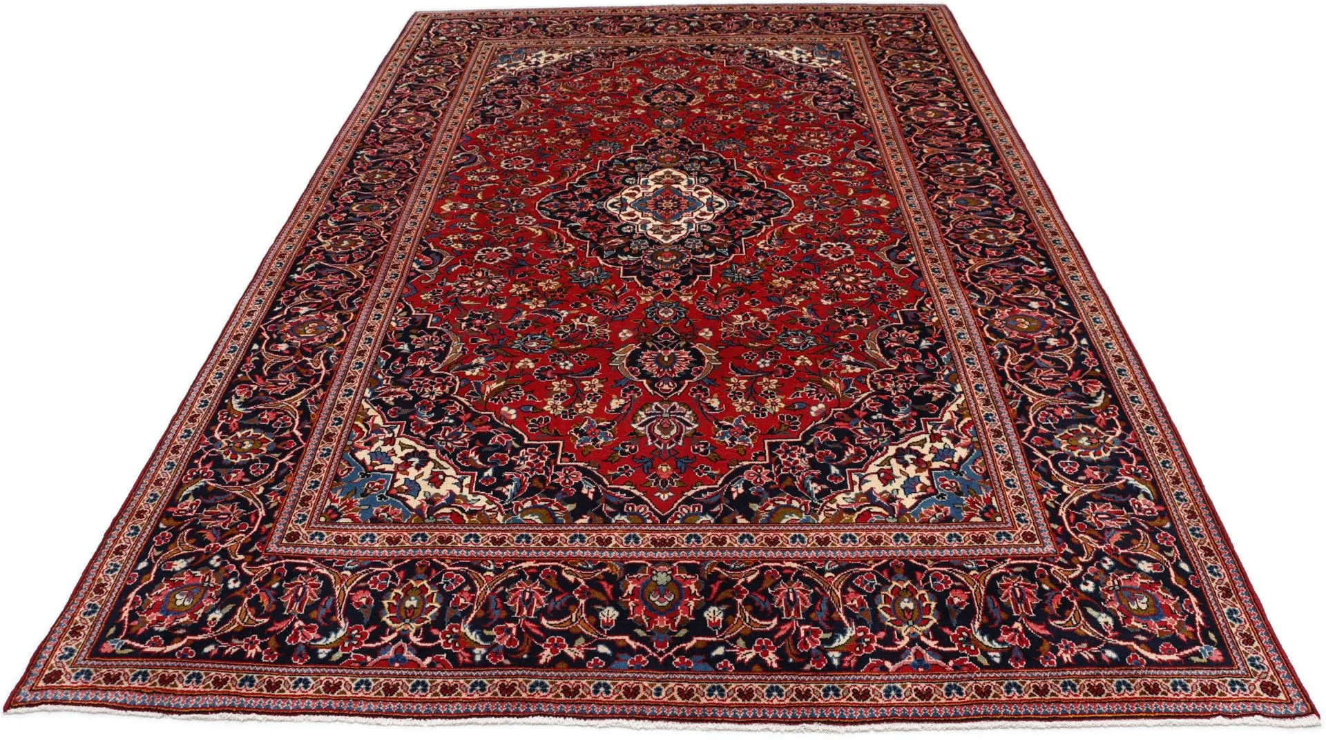 Handgeknüpfter Kashan Perserteppich 198 × 304 cm
