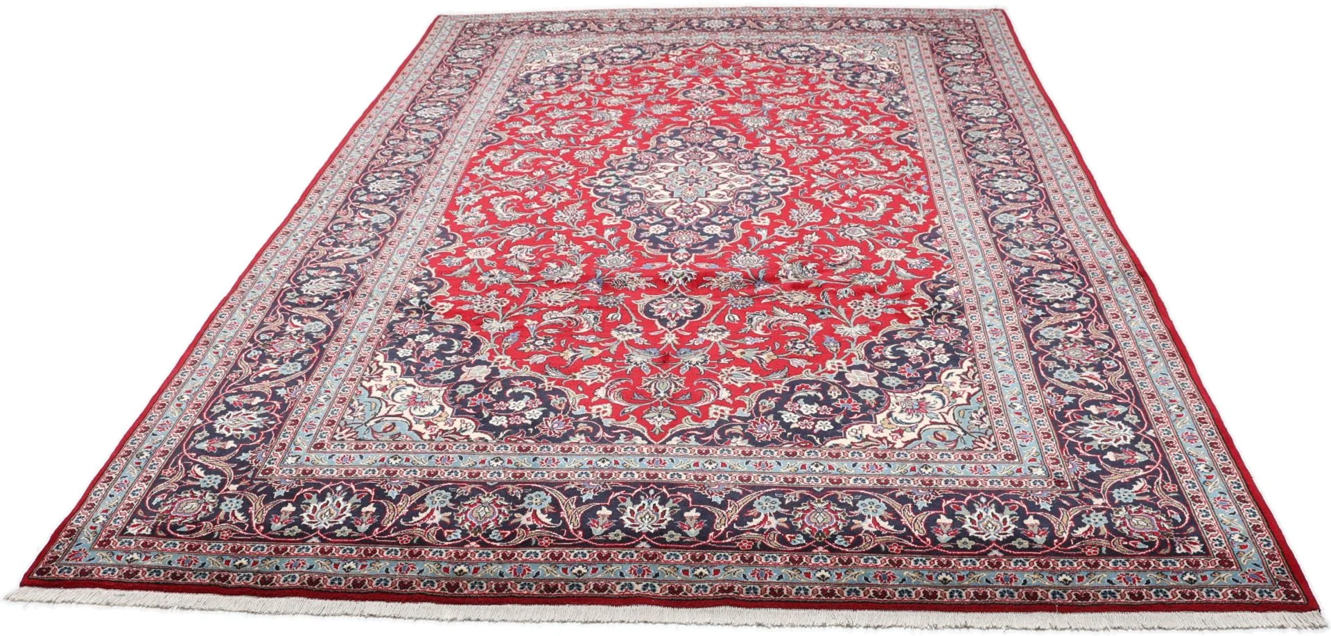 Handgeknüpfter Kashan Perserteppich, 247 × 367 cm, Wolle