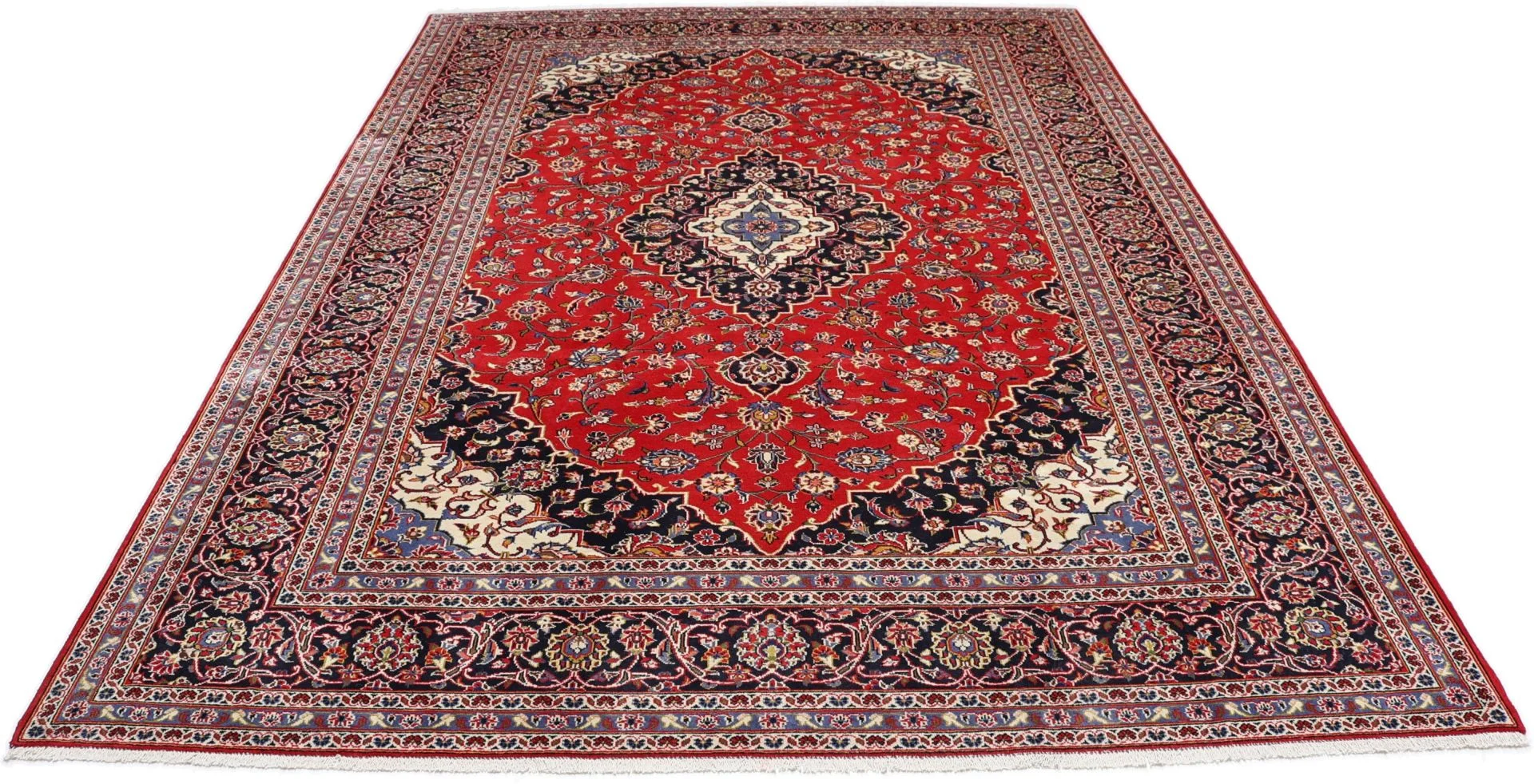 Kashan Perserteppich 244 × 350 cm aus Wolle, handgeknüpft