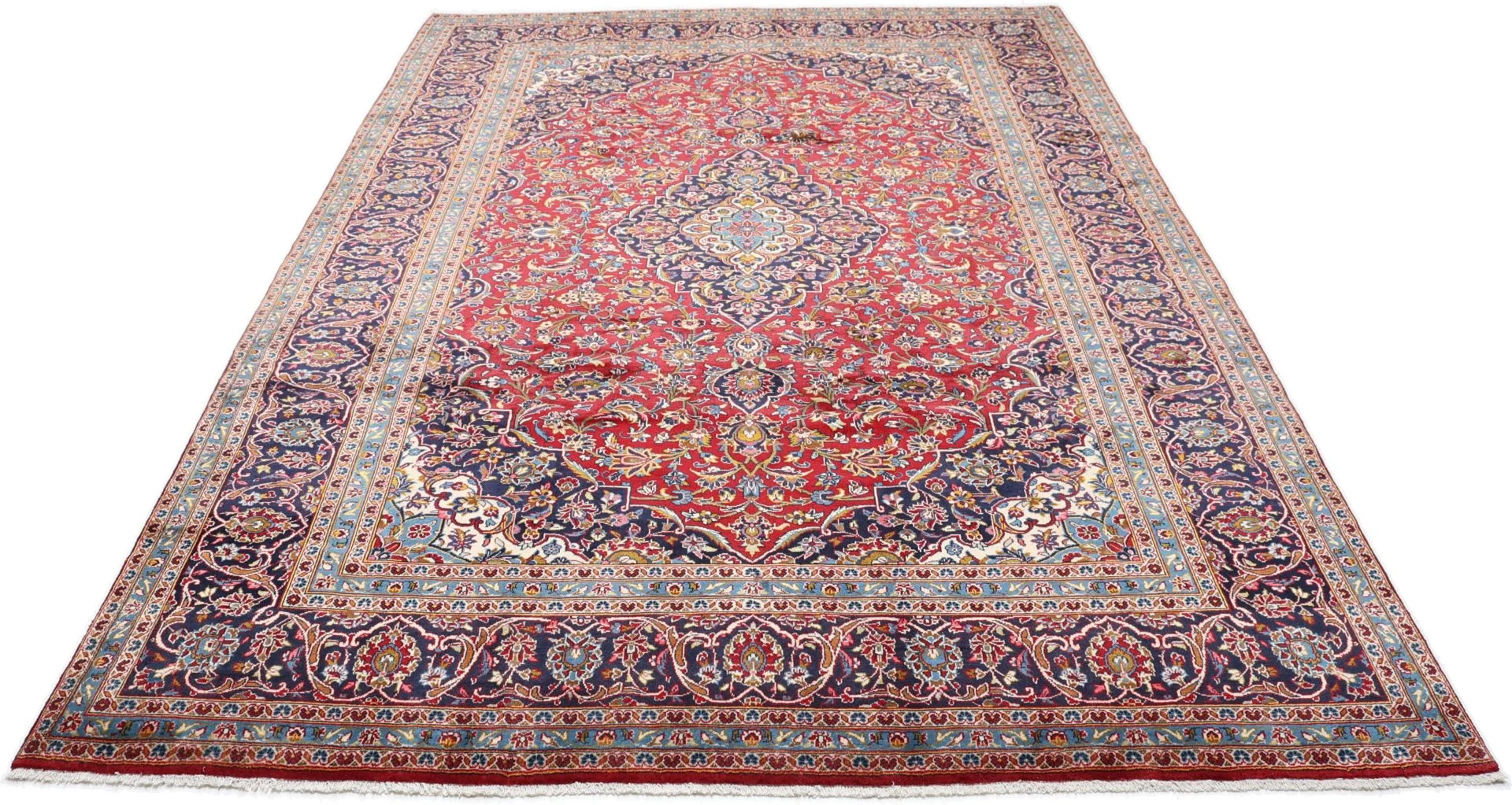 Handgeknüpfter Kashan Perserteppich, 253 × 360 cm, Wolle