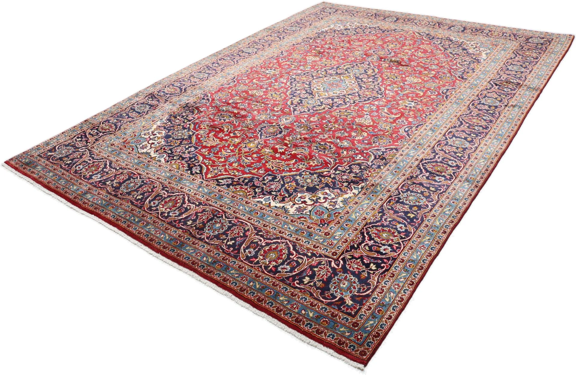 Handgeknüpfter Kashan Perserteppich, 253 × 360 cm, Wolle