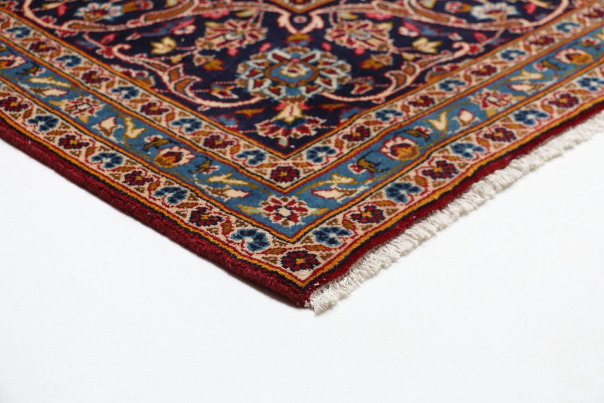 Handgeknüpfter Kashan Perserteppich, 253 × 360 cm, Wolle