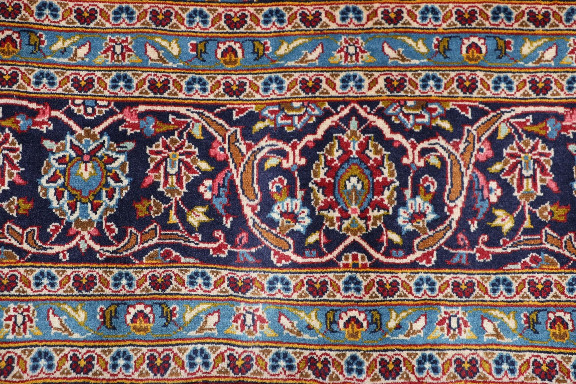 Handgeknüpfter Kashan Perserteppich, 253 × 360 cm, Wolle