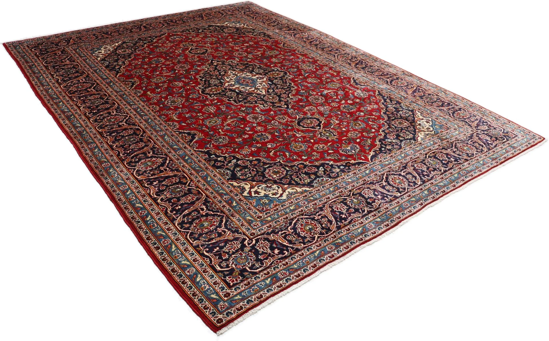 Kashan Perserteppich 255 × 340 cm aus Wolle, handgeknüpft