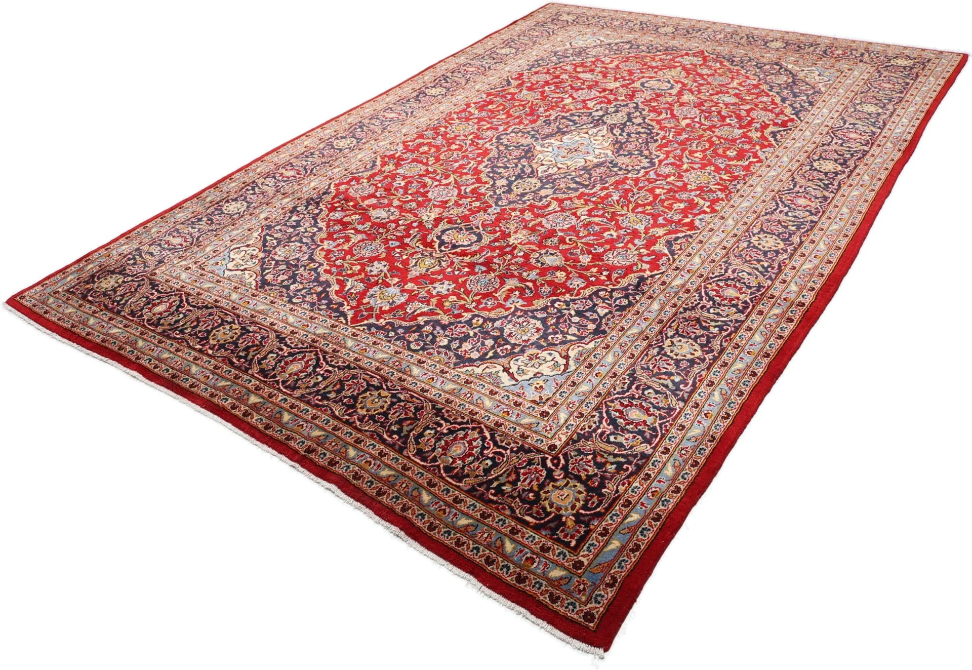 Handgeknüpfter Kashan Perserteppich, 253 × 385 cm, Wolle