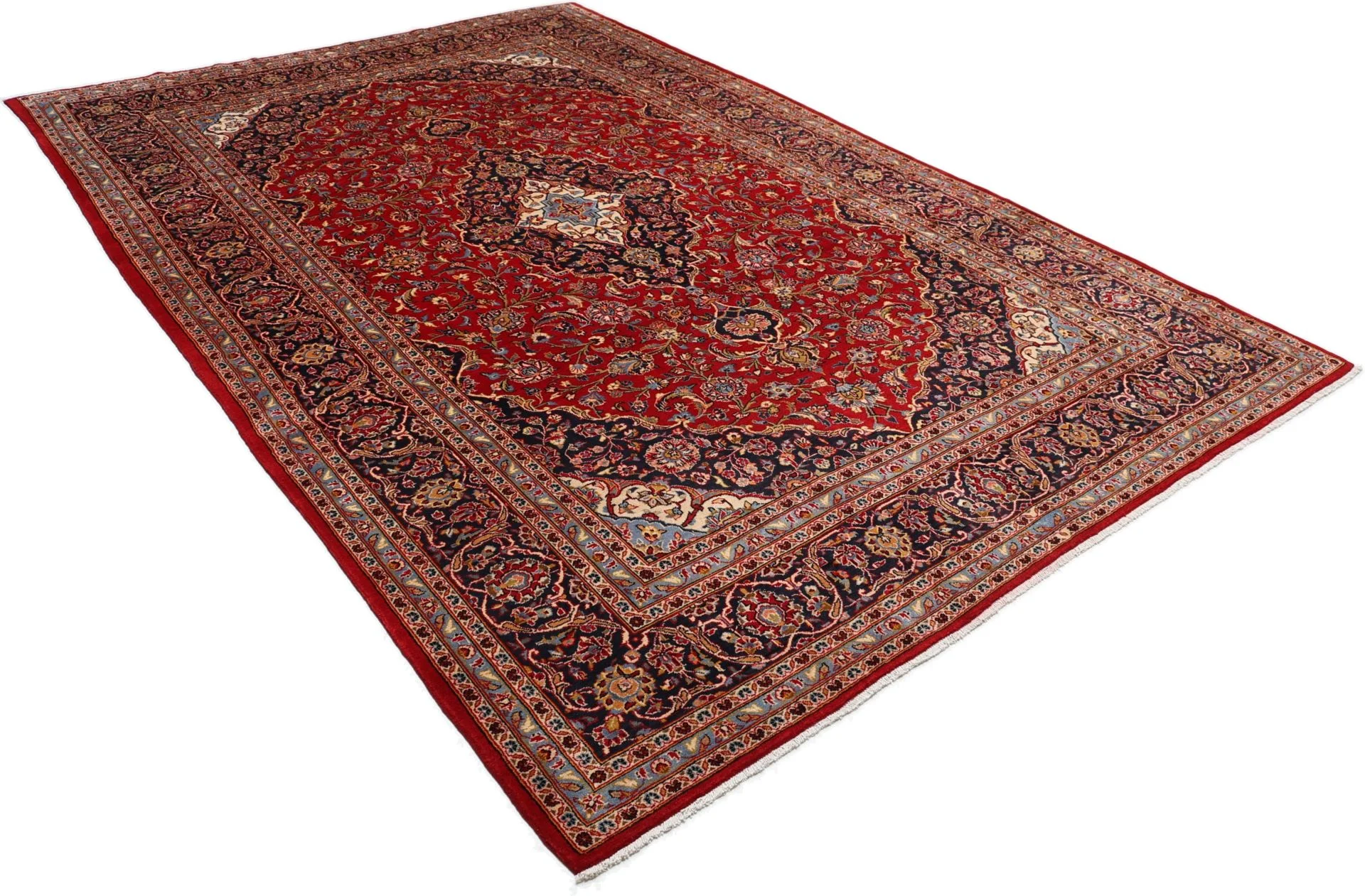 Handgeknüpfter Kashan Perserteppich, 253 × 385 cm, Wolle