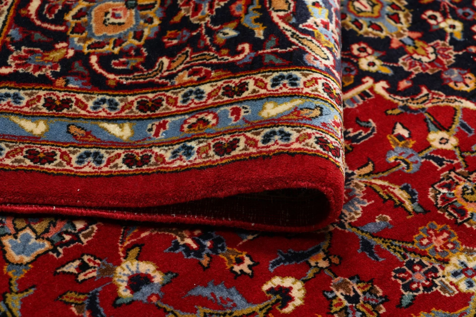 Handgeknüpfter Kashan Perserteppich, 253 × 385 cm, Wolle