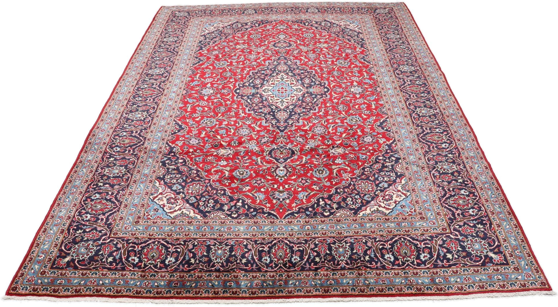 Kashan Perserteppich 245 × 345 cm aus Wolle, handgeknüpft
