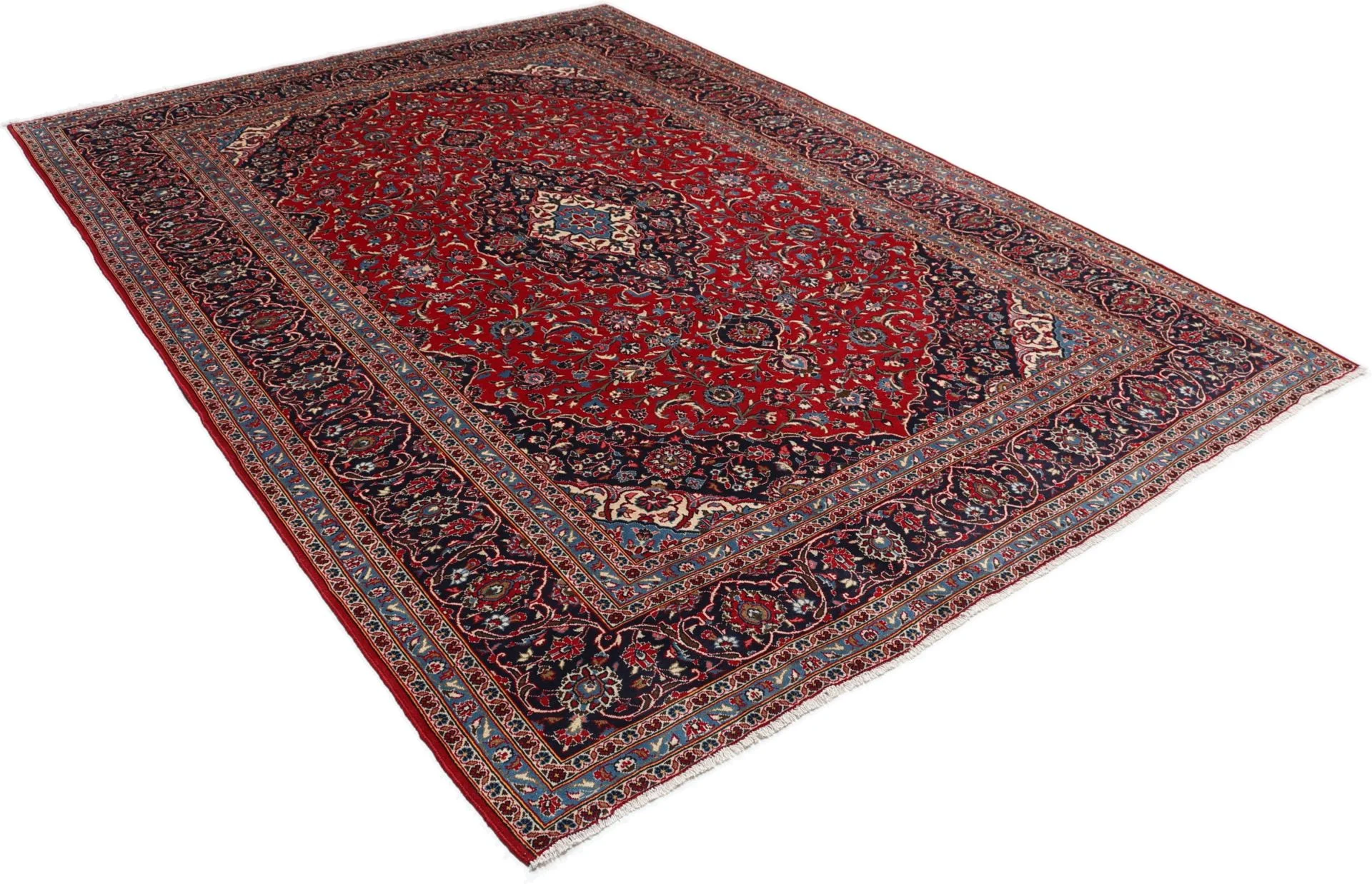 Kashan Perserteppich 245 × 345 cm aus Wolle, handgeknüpft