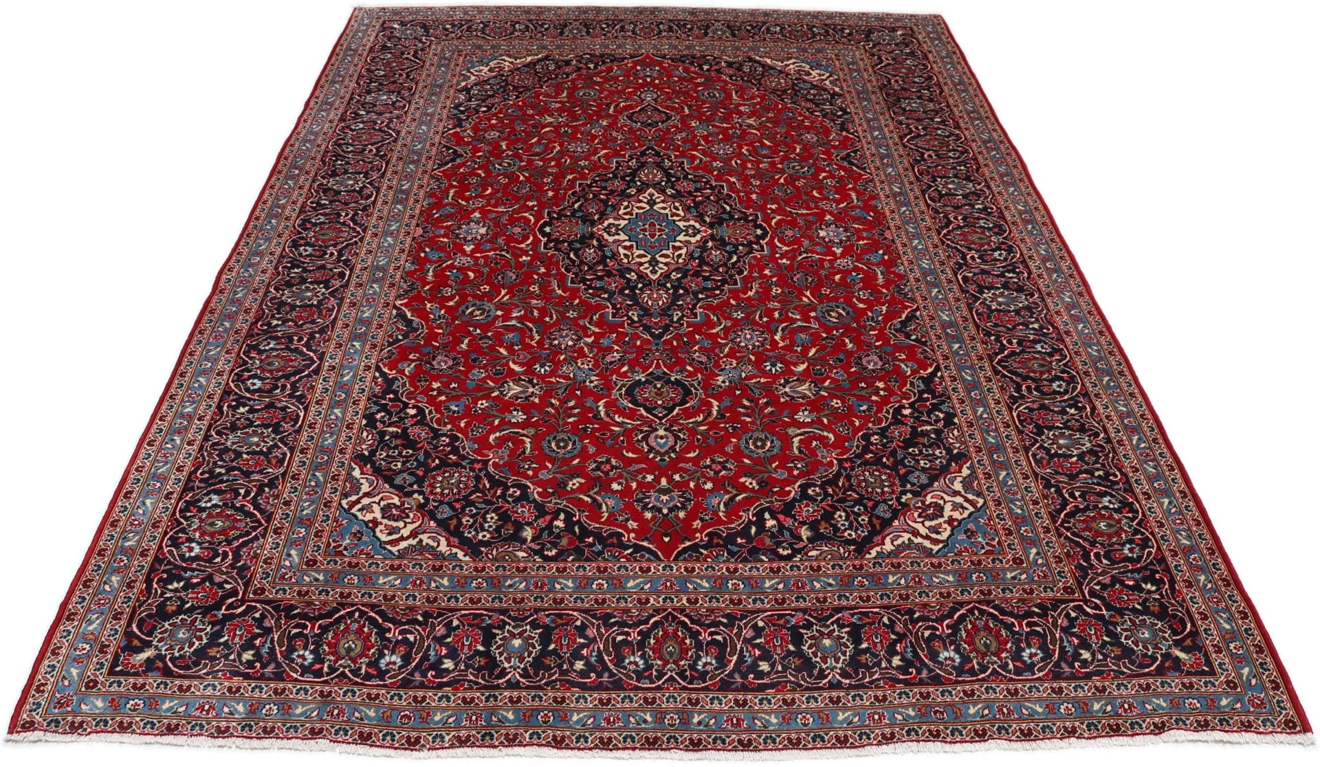 Kashan Perserteppich 245 × 345 cm aus Wolle, handgeknüpft