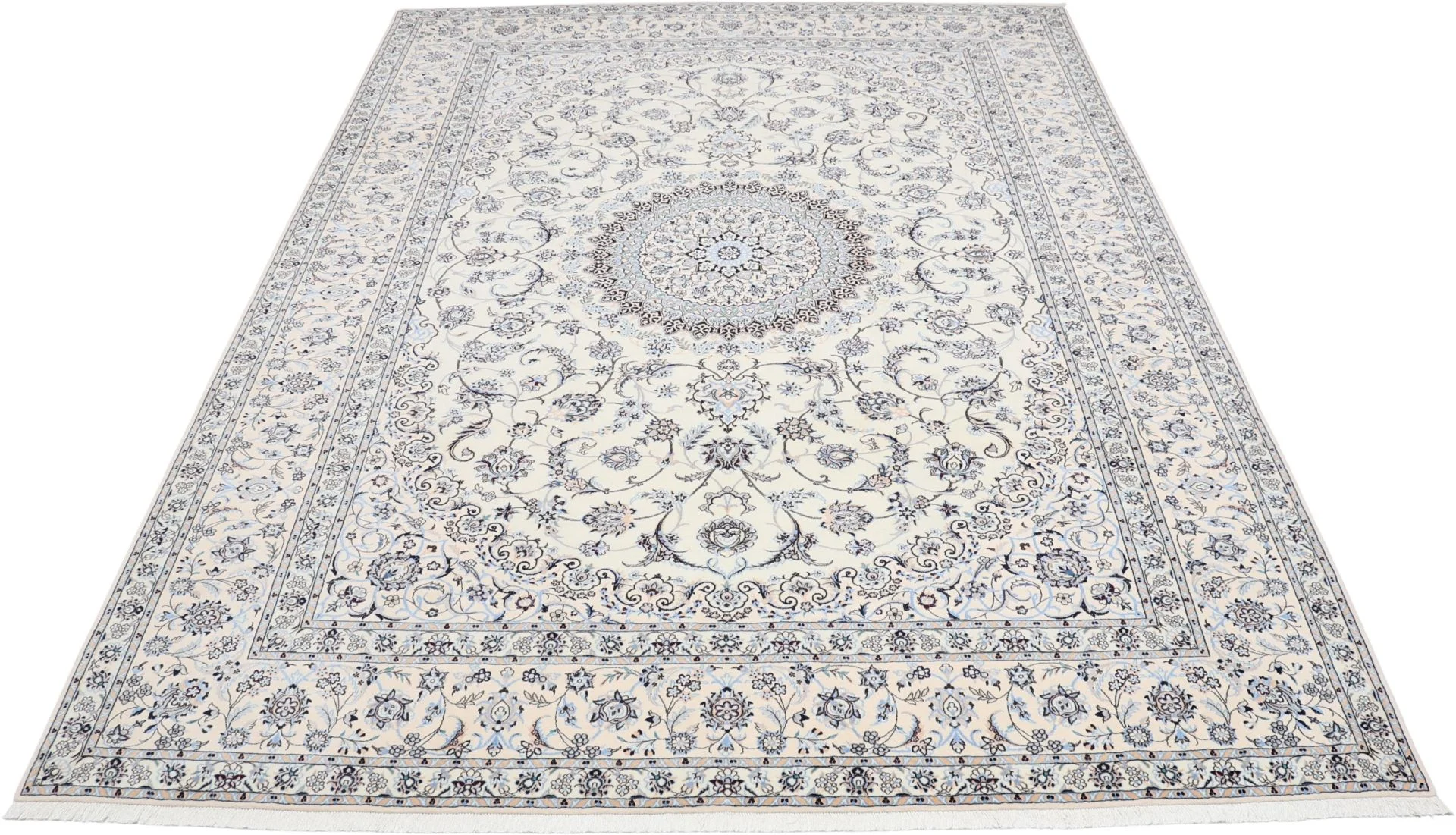 Handgeknüpfter Nain Perserteppich, 255 × 357 cm, Wolle & Seide